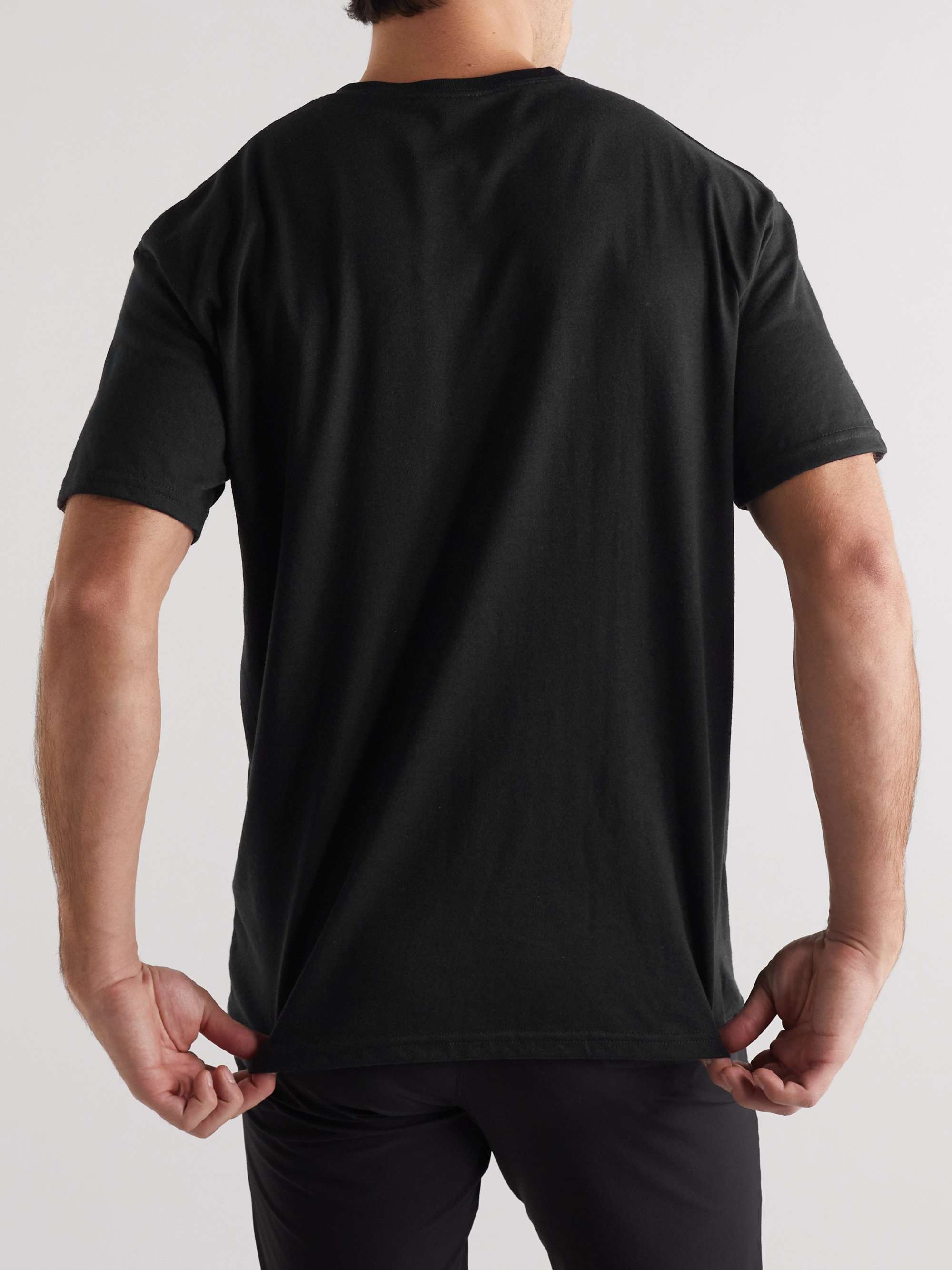 OSTRYA Scripts Equi-Tee Logo-Print Cotton-Blend Jersey T-Shirt