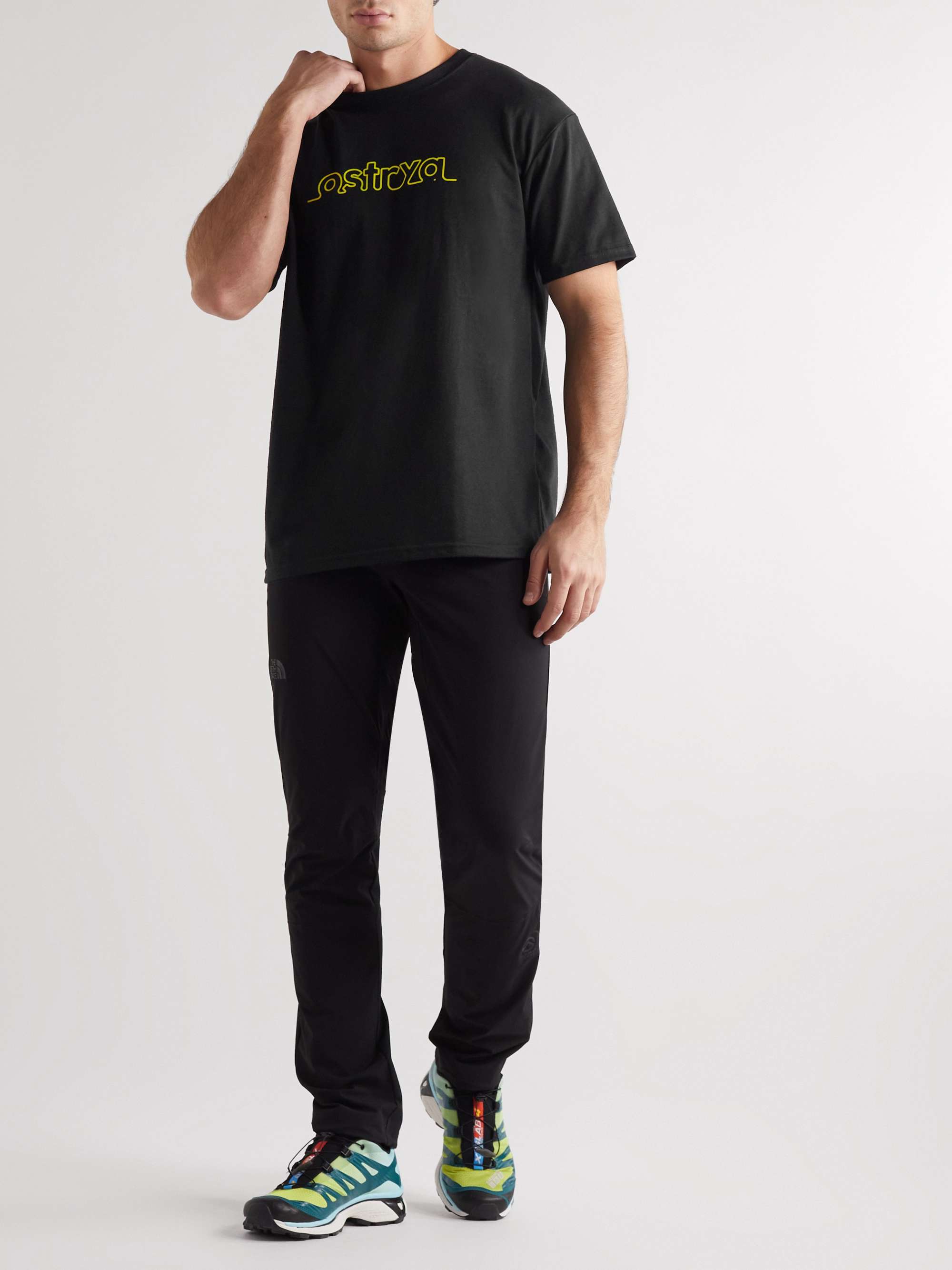 OSTRYA Scripts Equi-Tee Logo-Print Cotton-Blend Jersey T-Shirt