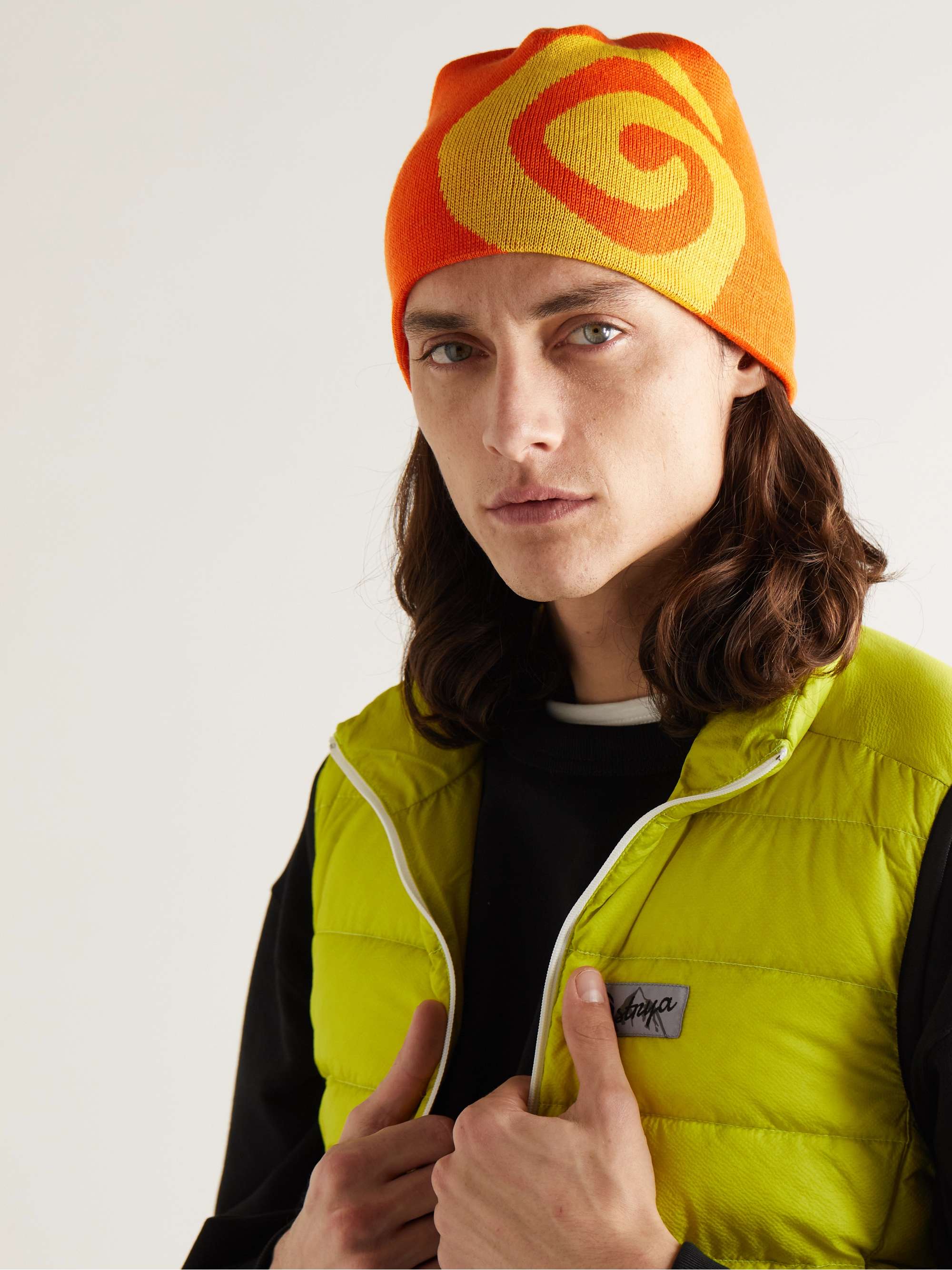 OSTRYA Swirl Intarsia Merino Wool-Blend Beanie