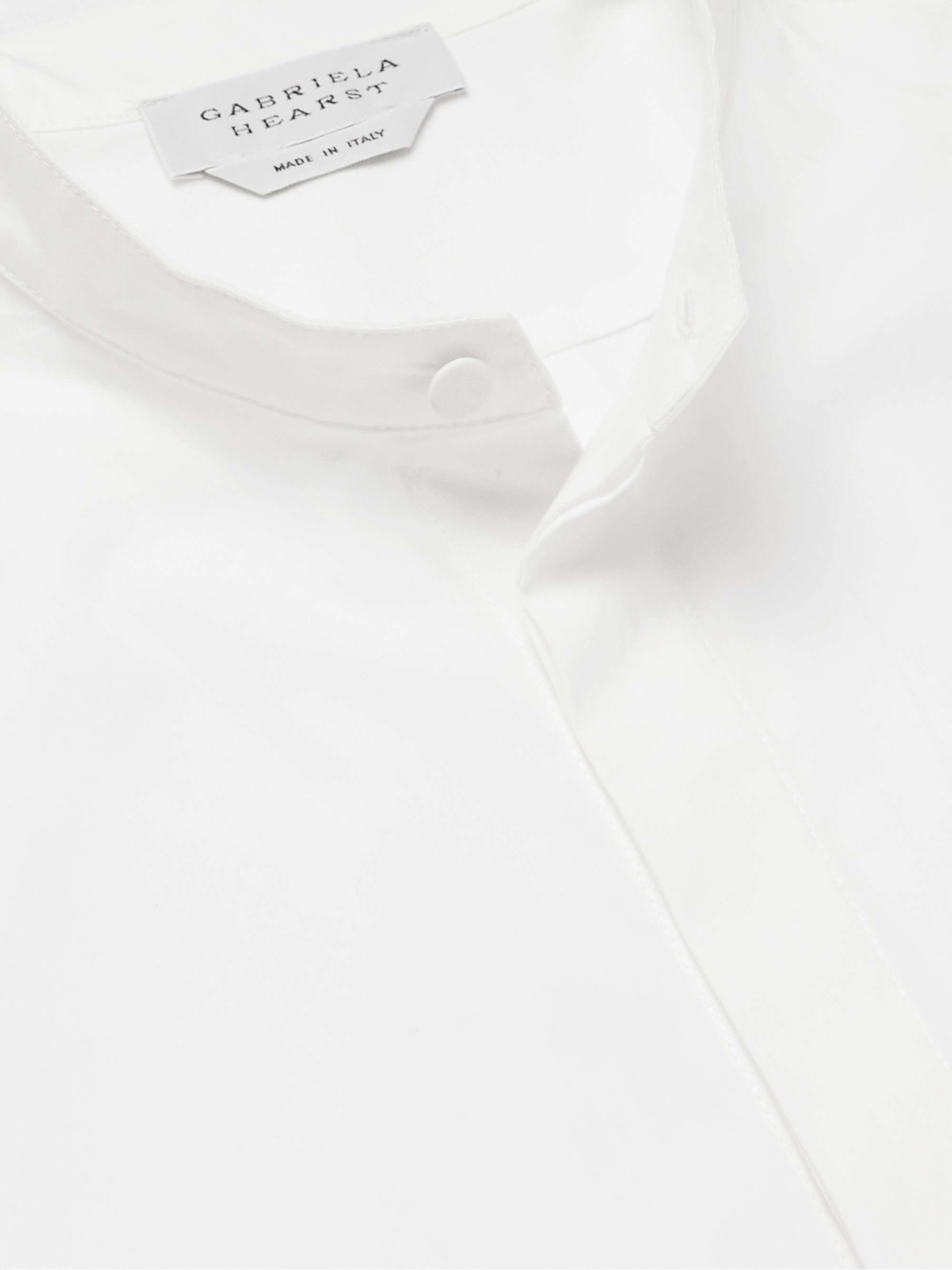 GABRIELA HEARST Ollie Grandad-Collar Cotton-Poplin Shirt