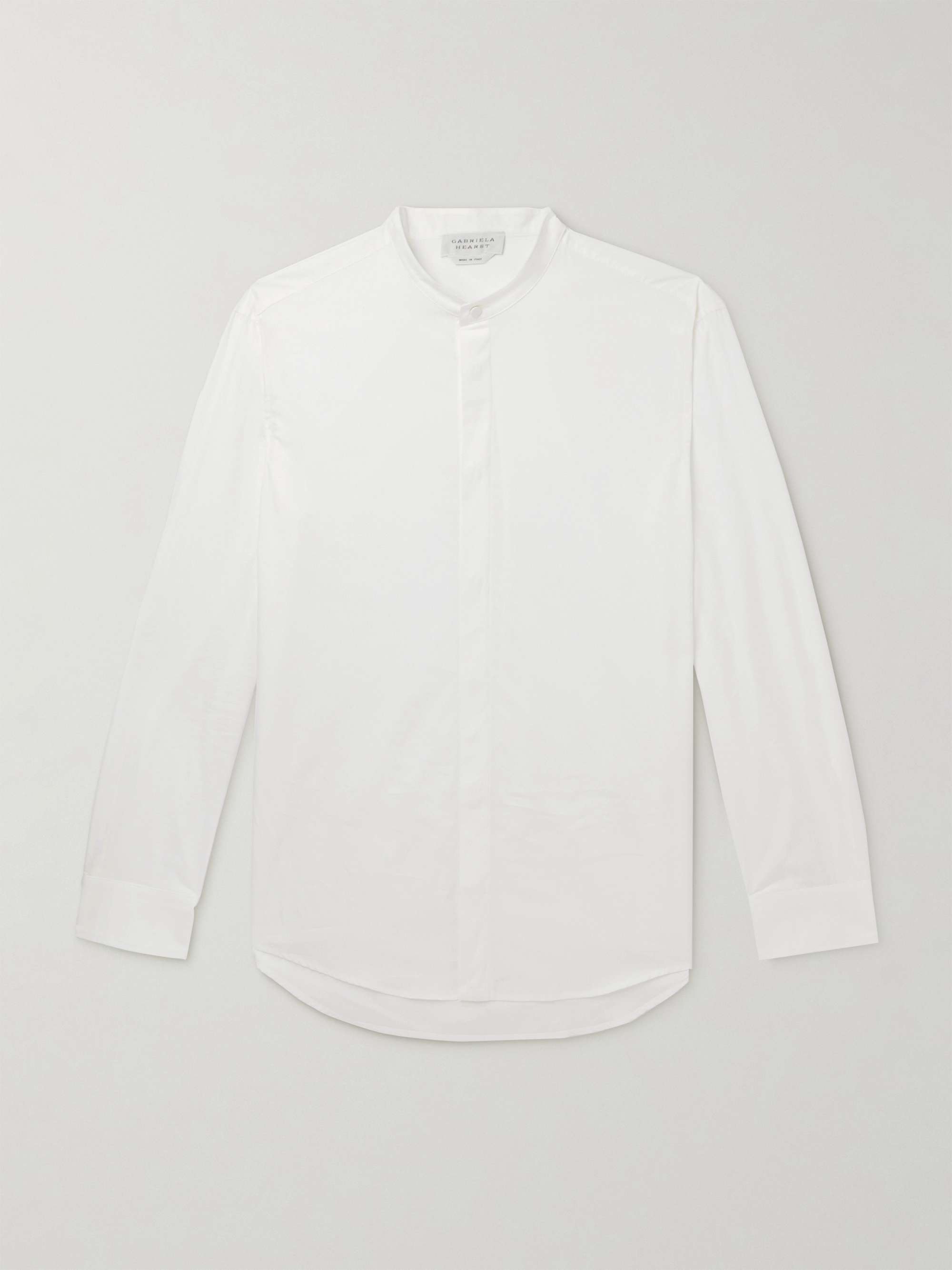 GABRIELA HEARST Ollie Grandad-Collar Cotton-Poplin Shirt