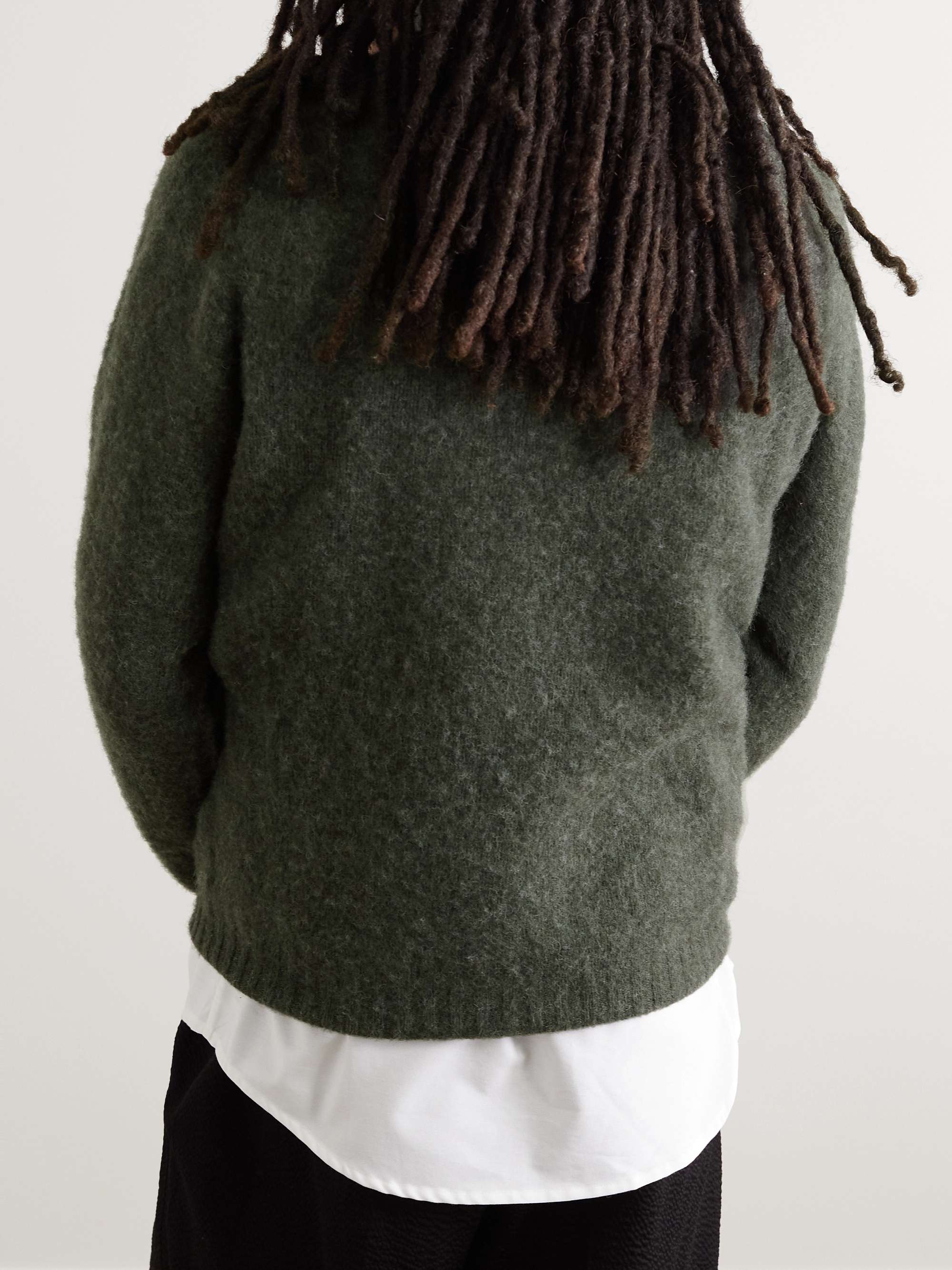 DRAKE'S Brushed Shetland Wool Sweater