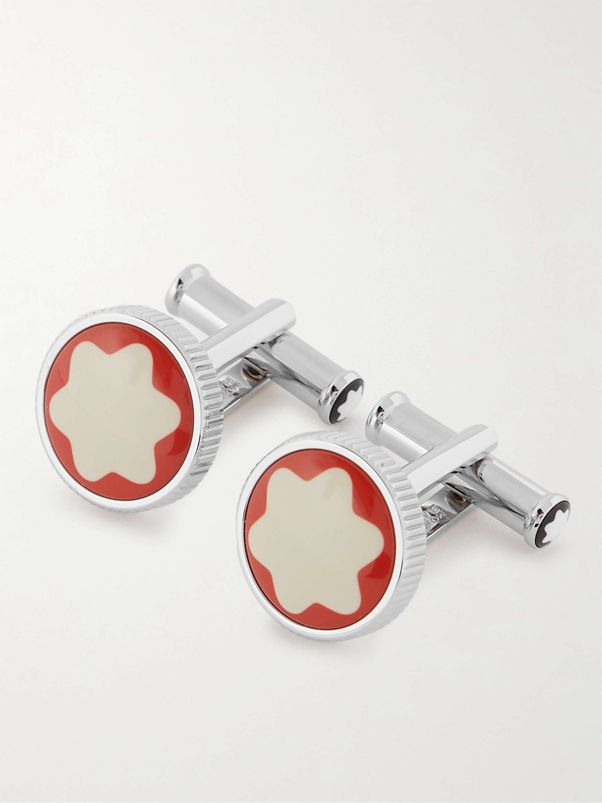 MONTBLANC Heritage Rouge et Noir Silver-Tone and Enamel Cufflinks for ...