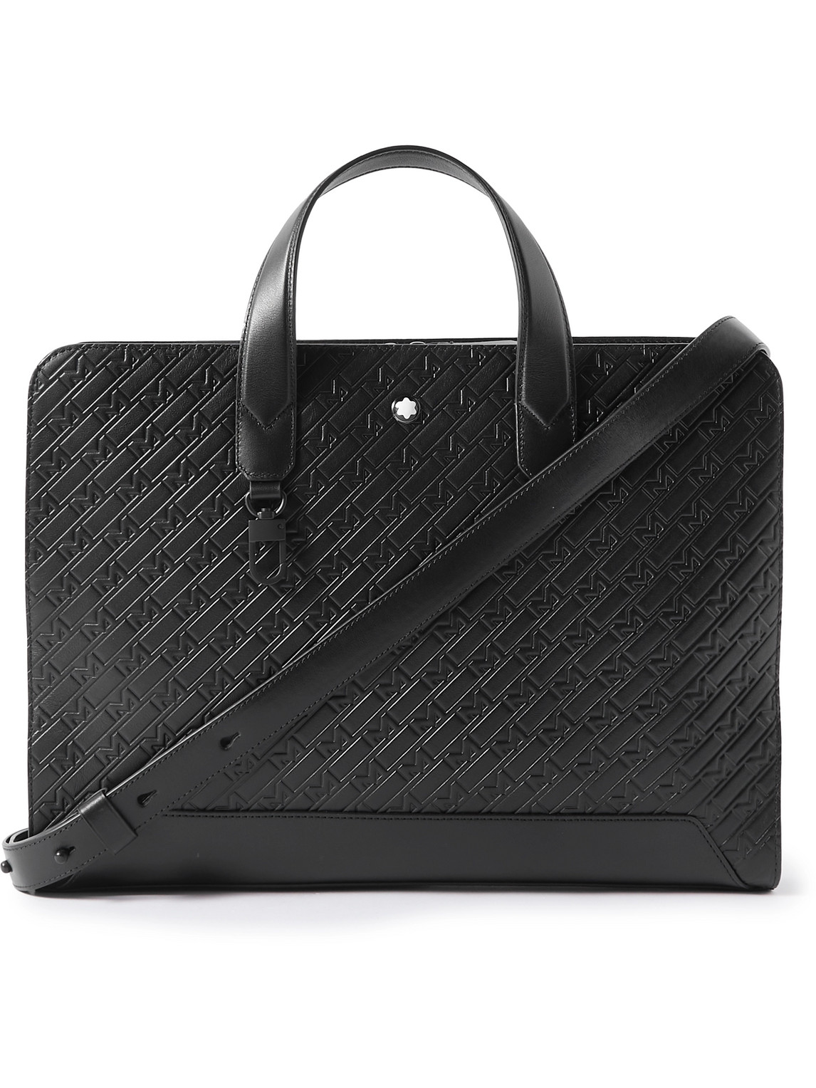 M_Gram 4810 Logo-Debossed Leather Briefcase