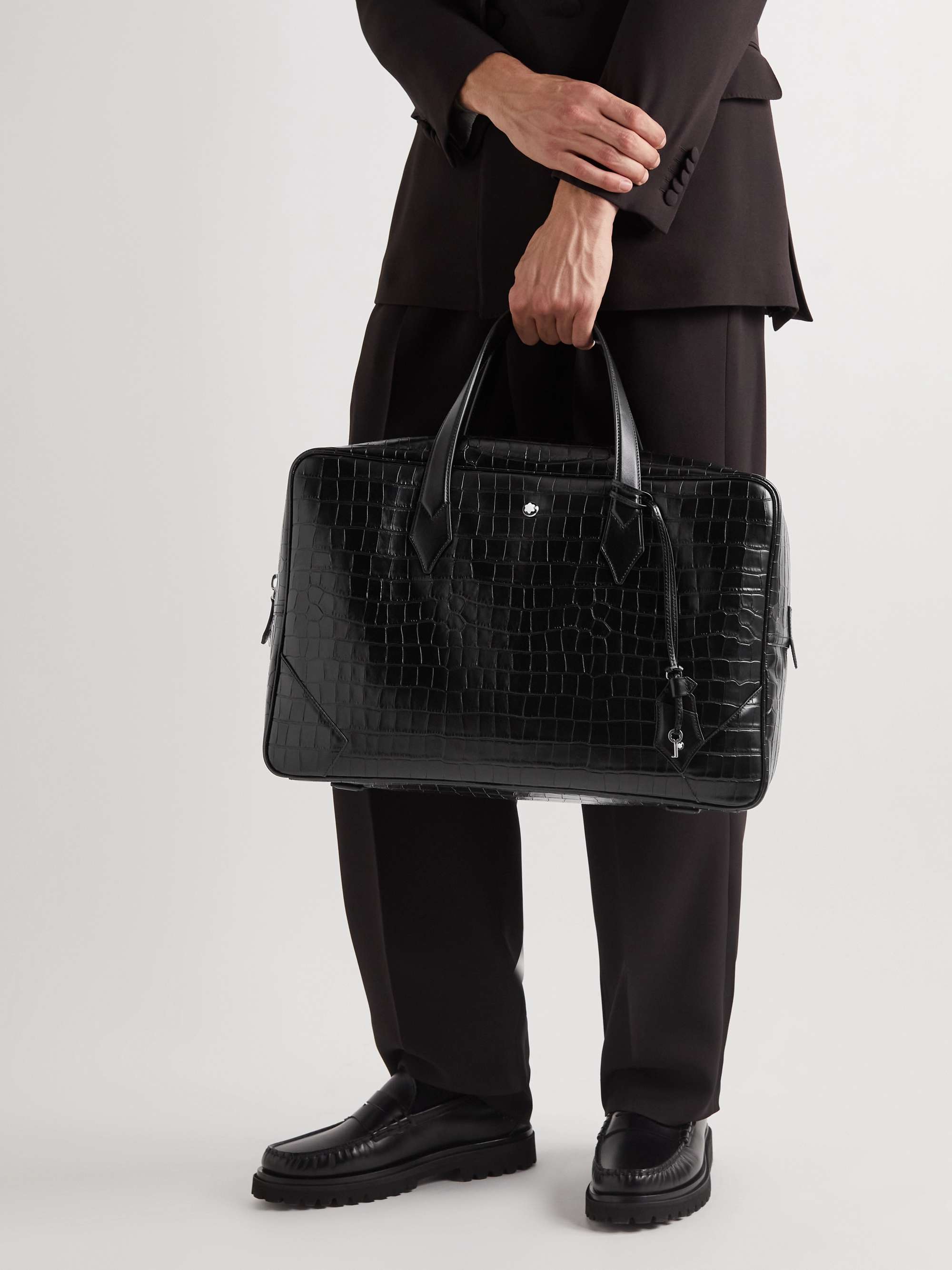 MONTBLANC Meisterstück Croc-Effect Leather Duffle Bag for Men | MR PORTER