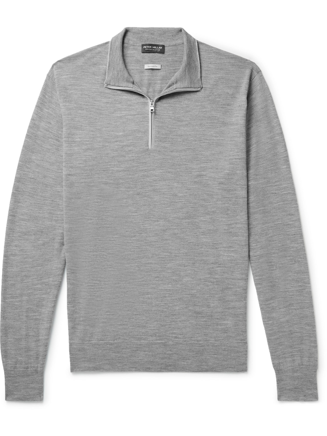 Peter Millar Excursionist Flex Wool-blend Half-zip Sweater In Gray