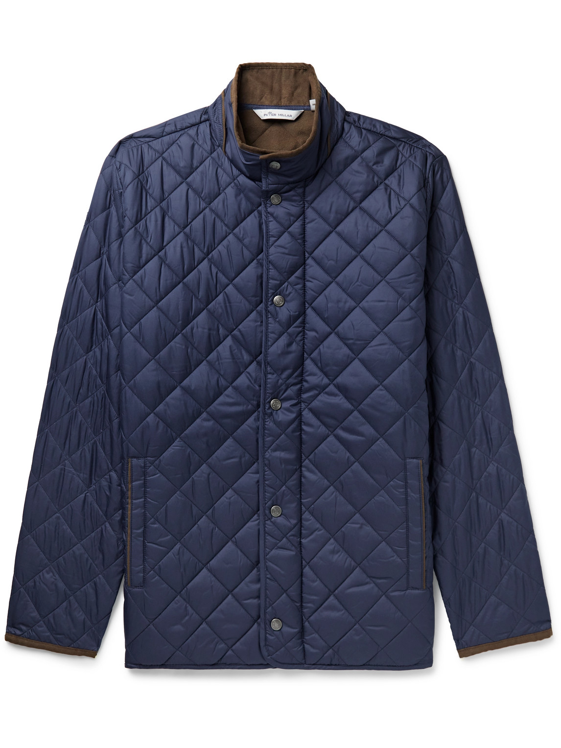Peter Millar Suffolk Quilted Water-resistant Car Coat In Blue