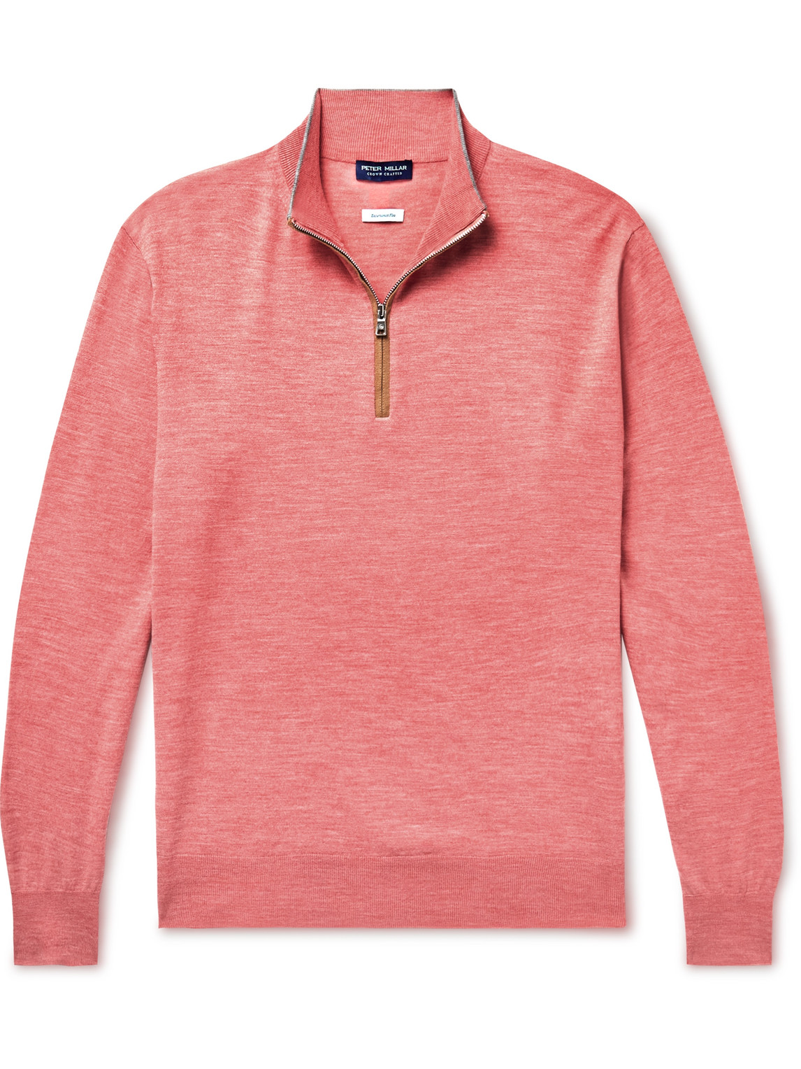 Peter Millar Excursionist Flex Wool-blend Half-zip Sweater In Pink