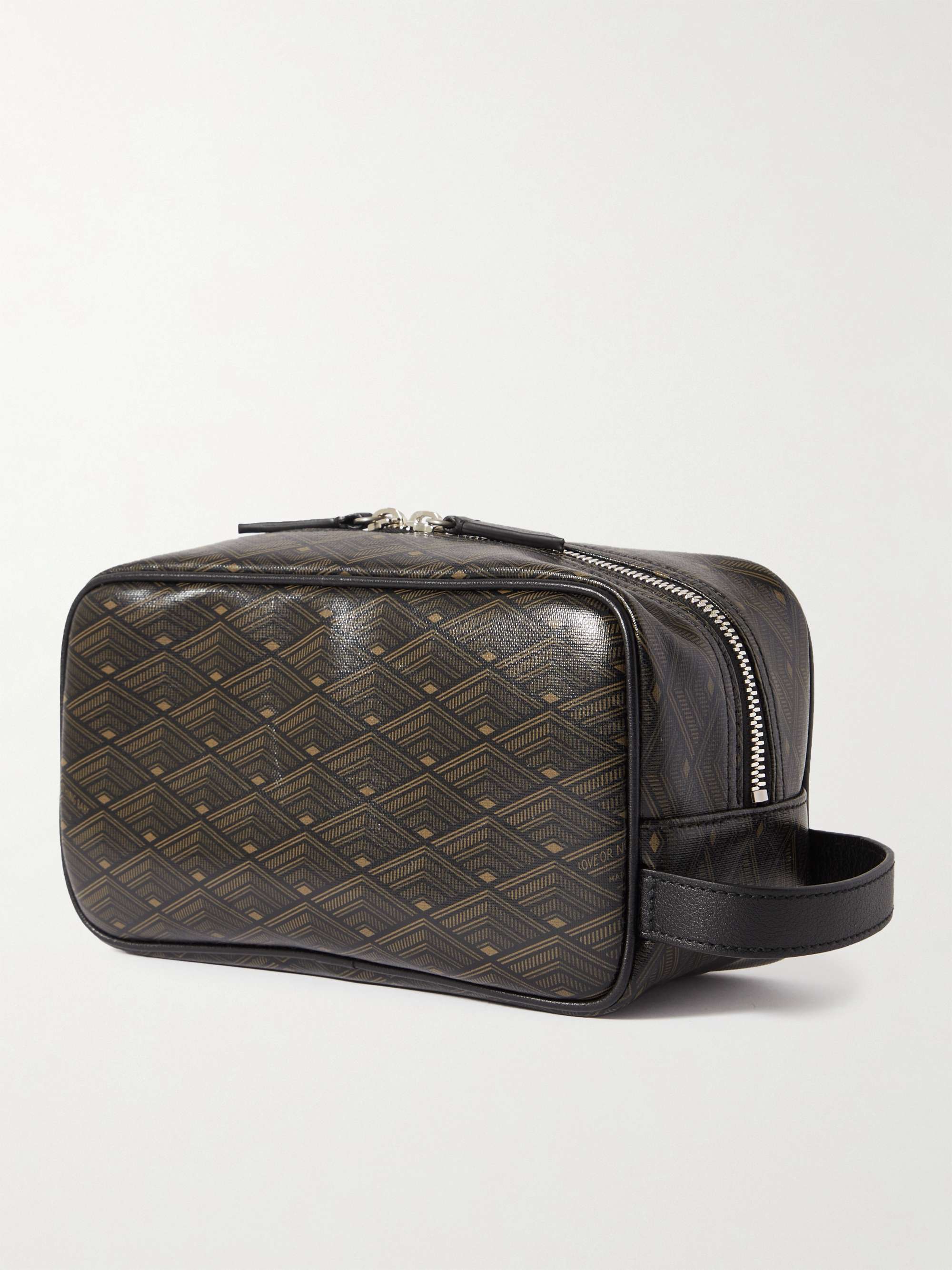 MÉTIER From Dusk Till Dawn Printed Leather-Trimmed Canvas Wash Bag