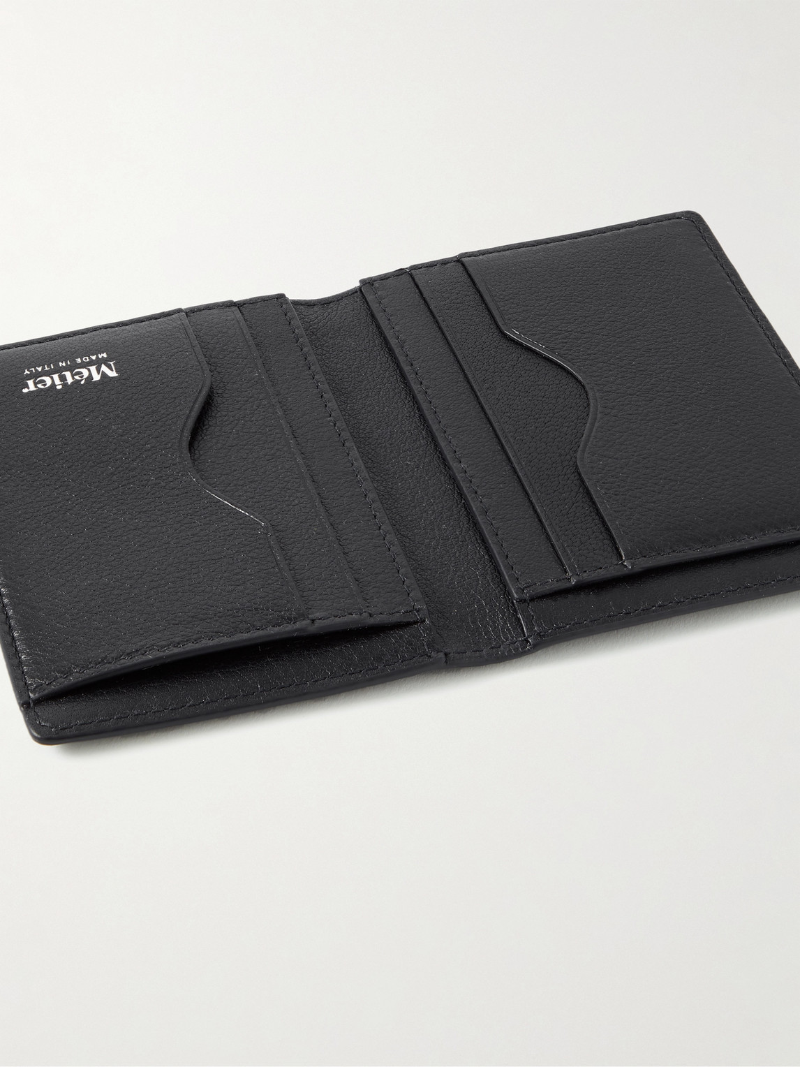 Shop Metier Full-grain Leather Bifold Cardholder In Blue