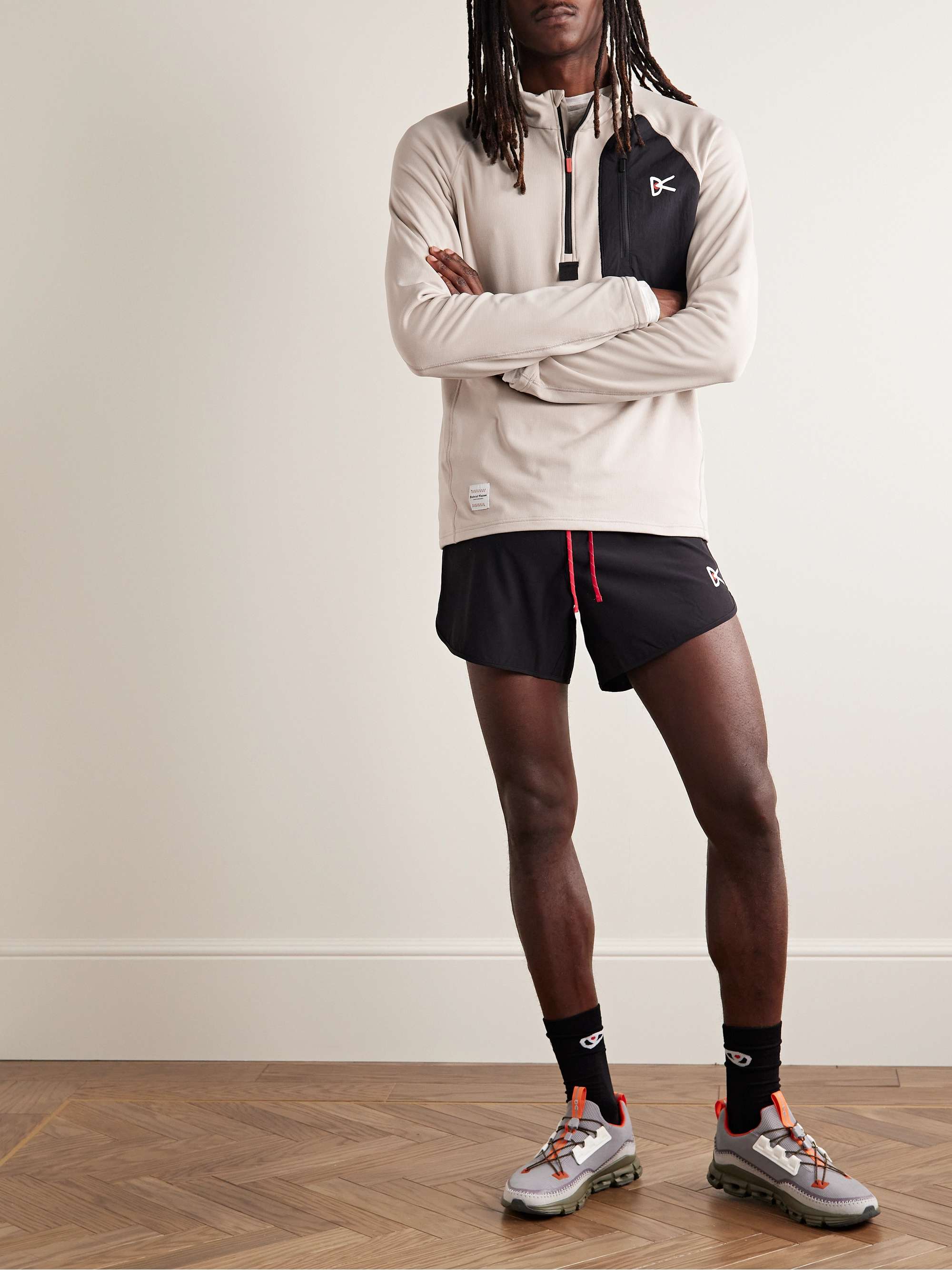 DISTRICT VISION Luca Shell-Trimmed Recycled Stretch-Jersey Half-Zip Running Top