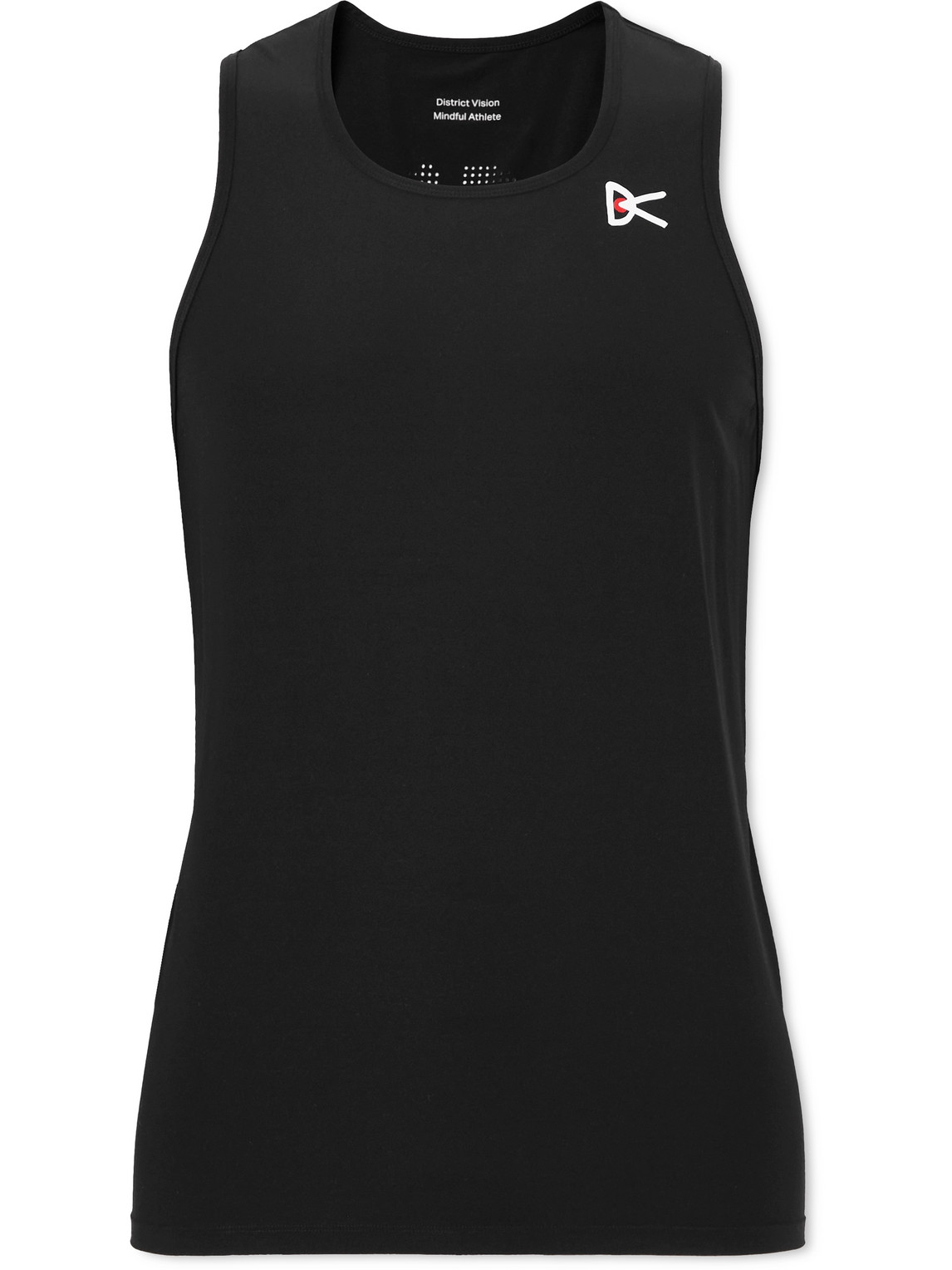 District Vision Rupa-tech Logo-print Stretch-jersey Tank Top In Black