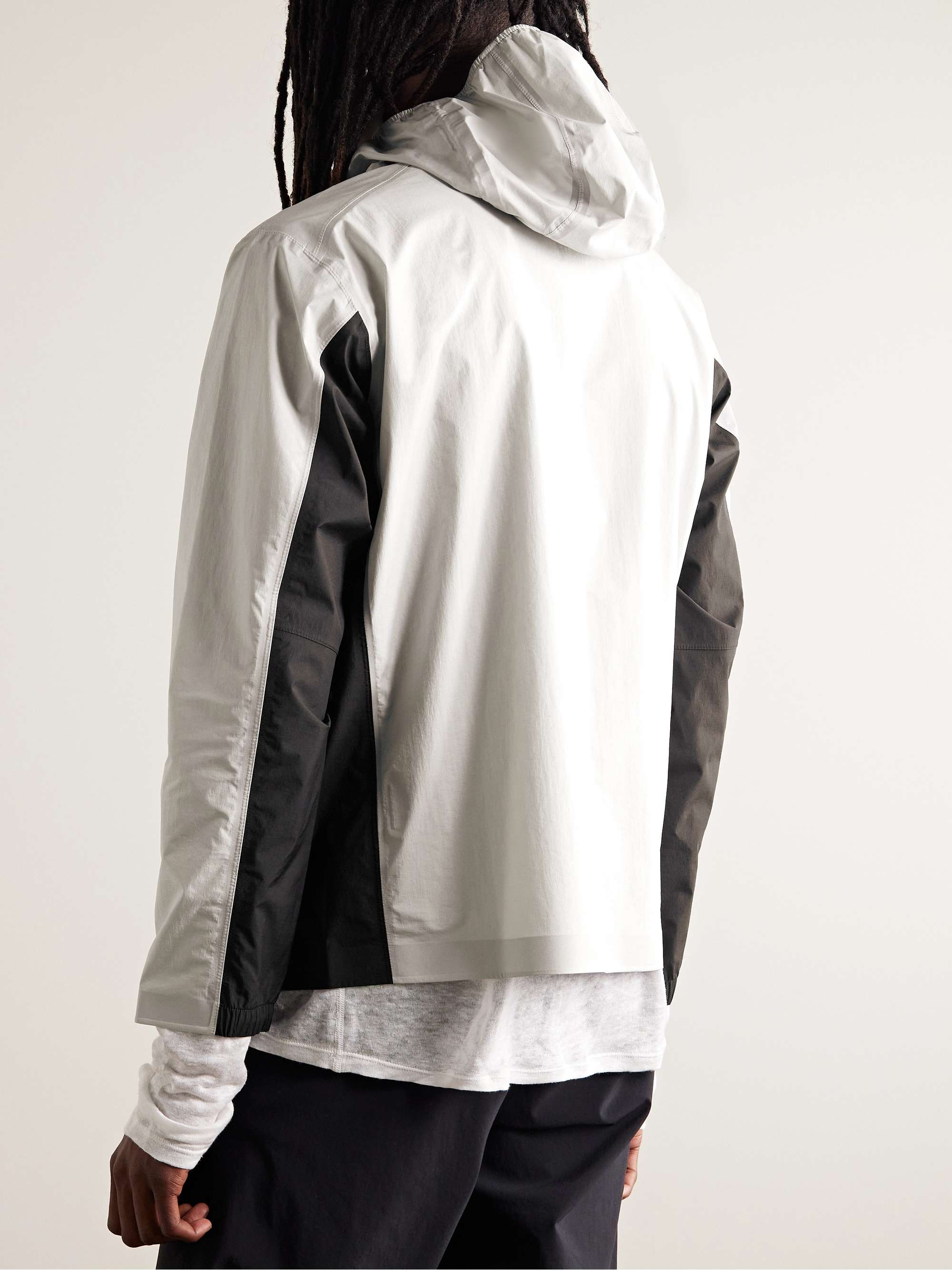 DISTRICT VISION Vassa Access Logo-Print Recycled-Shell Half-Zip Hooded Jacket