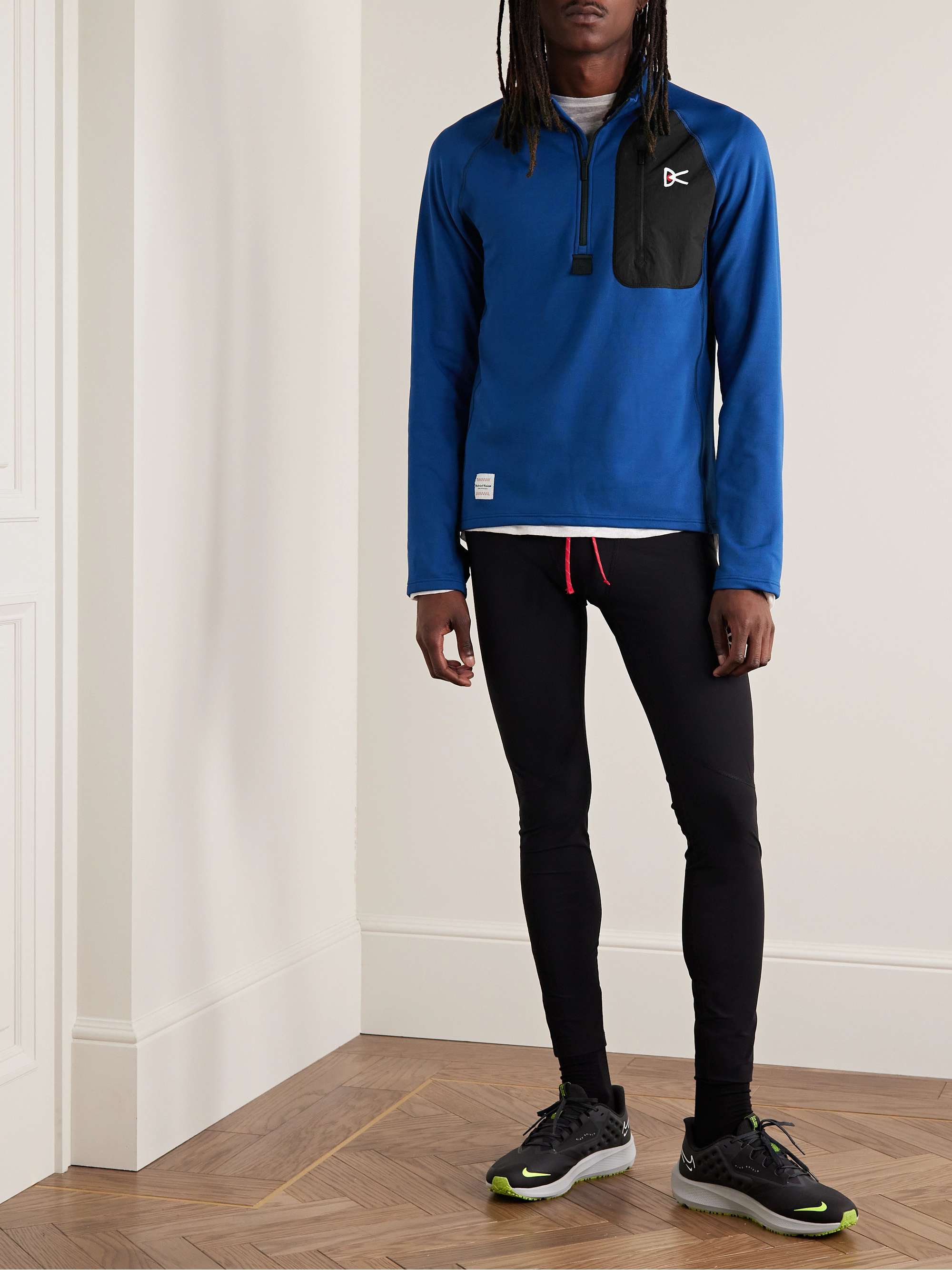 DISTRICT VISION Luca Shell-Trimmed Recycled Stretch-Jersey Half-Zip Running Top