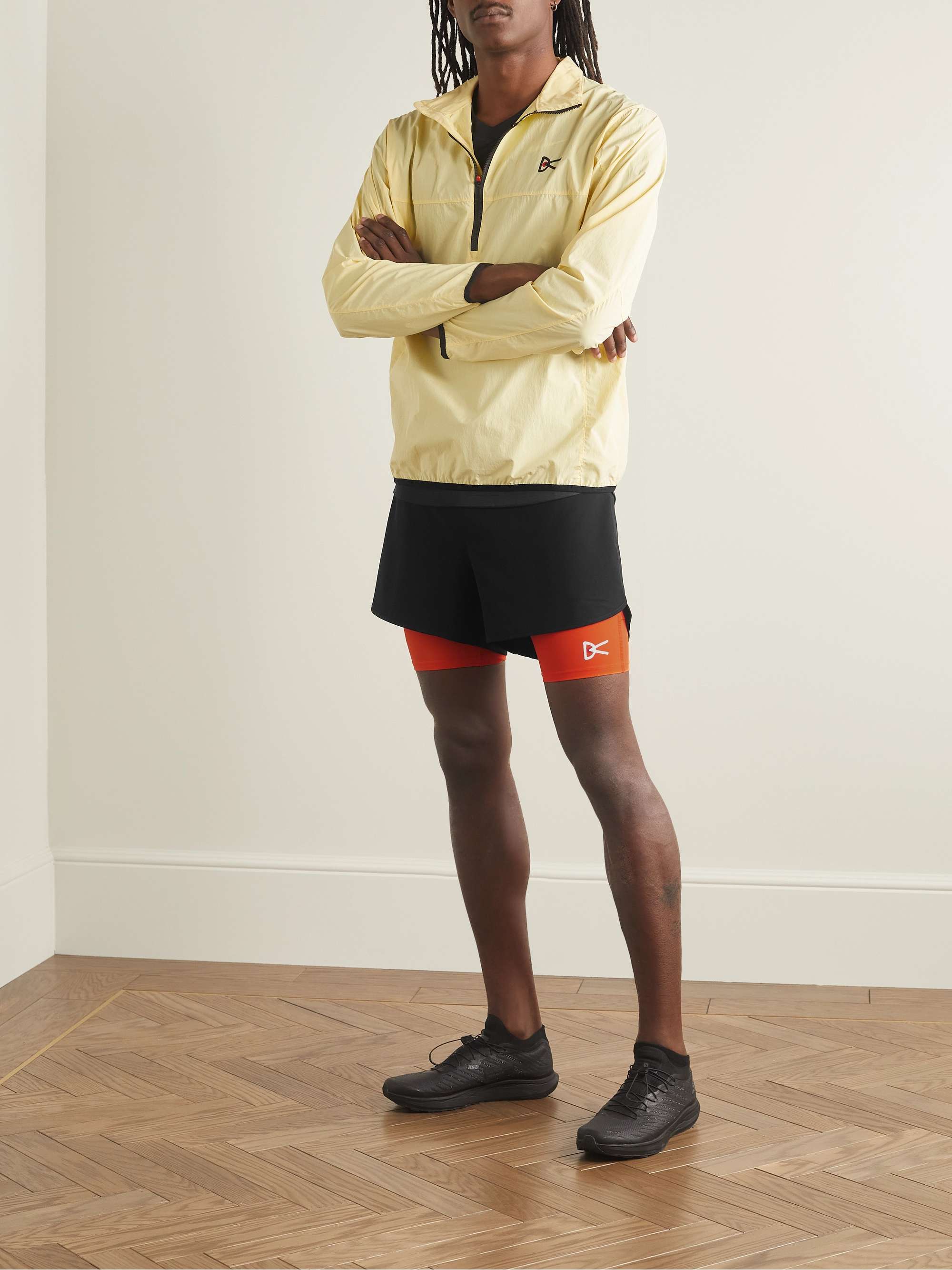 DISTRICT VISION Aaron Layered Mesh-Trimmed Shell Drawstring Shorts