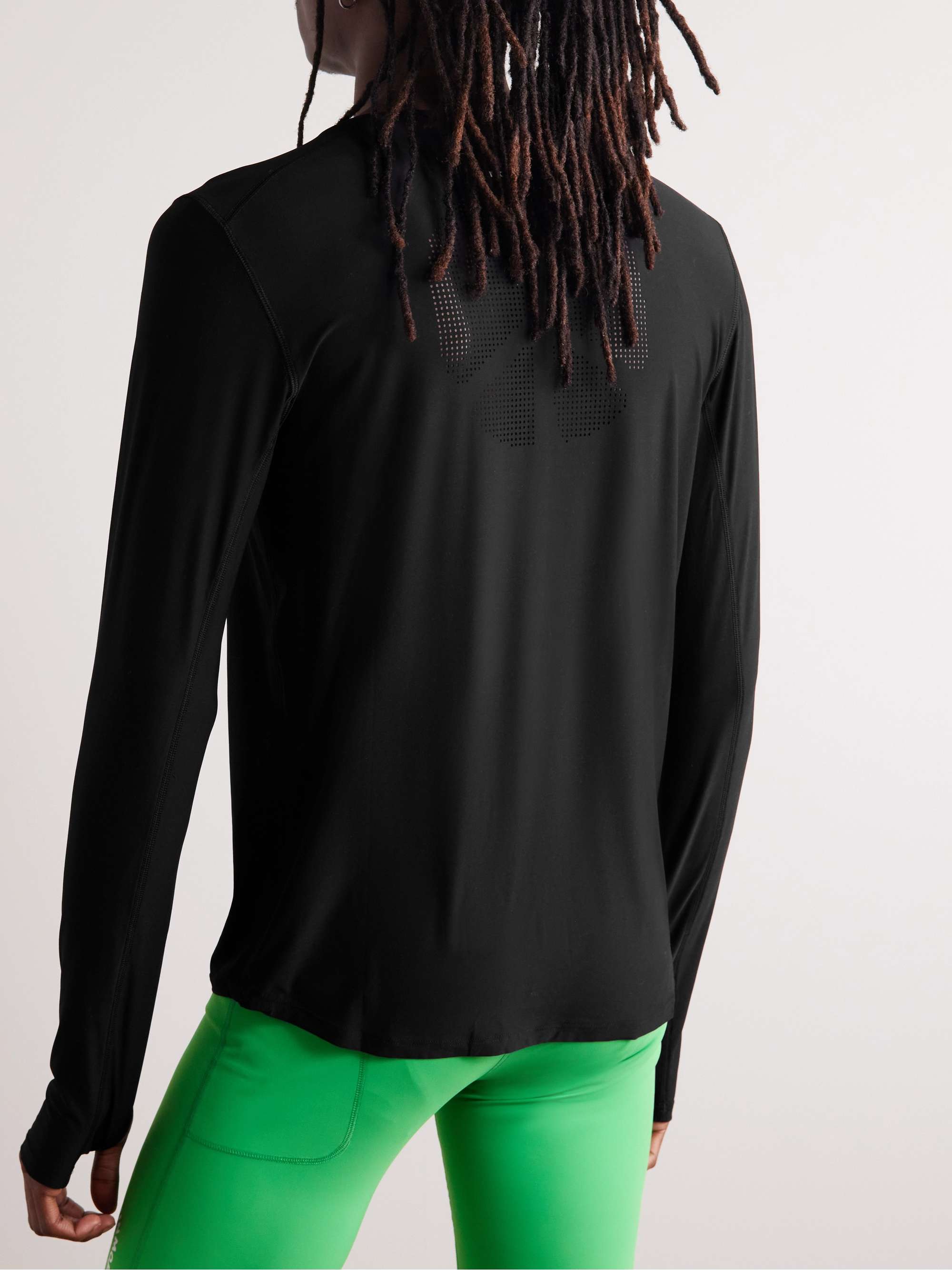 DISTRICT VISION Aloe Slim-Fit Logo-Print Perforated Stretch-Jersey T-Shirt