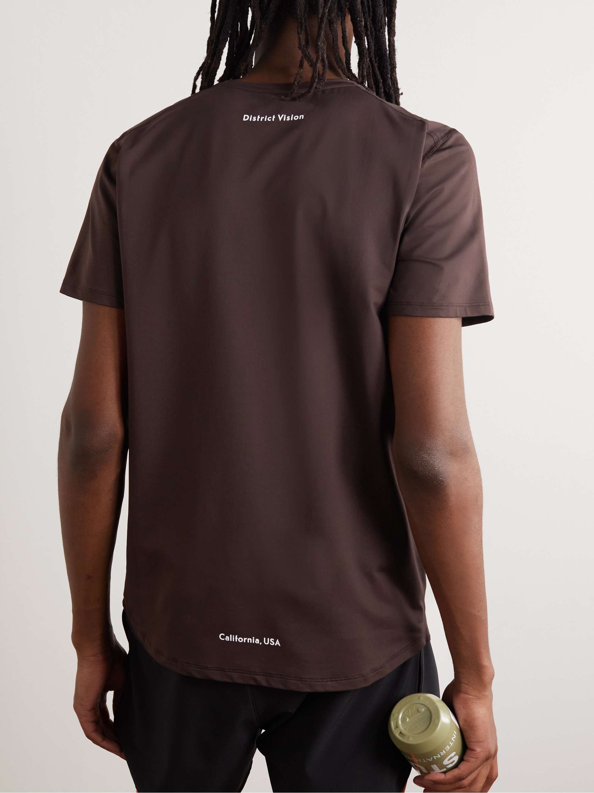 DISTRICT VISION Logo-Print Stretch-Jersey Running T-Shirt