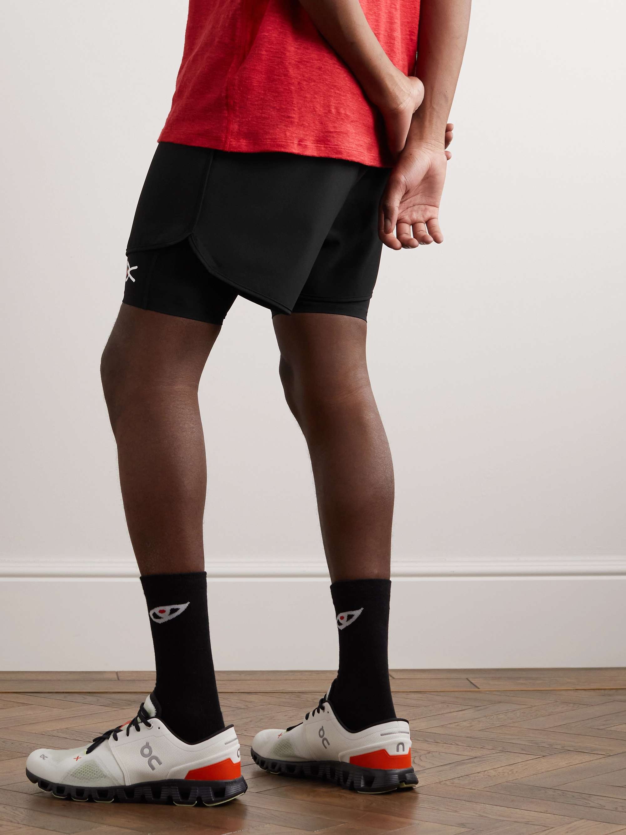 DISTRICT VISION Aaron Layered Mesh-Trimmed Shell Drawstring Shorts
