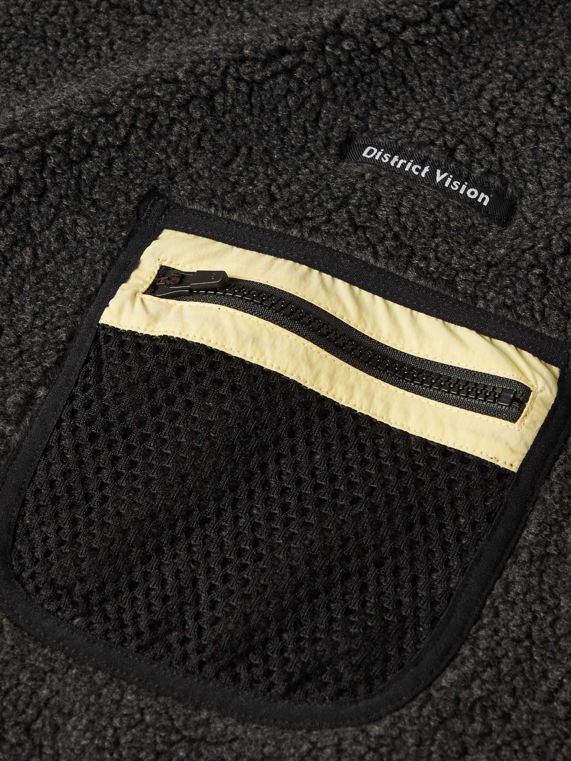DISTRICT VISION Sola Shell and Mesh-Trimmed Polartec® Fleece Sweatshirt