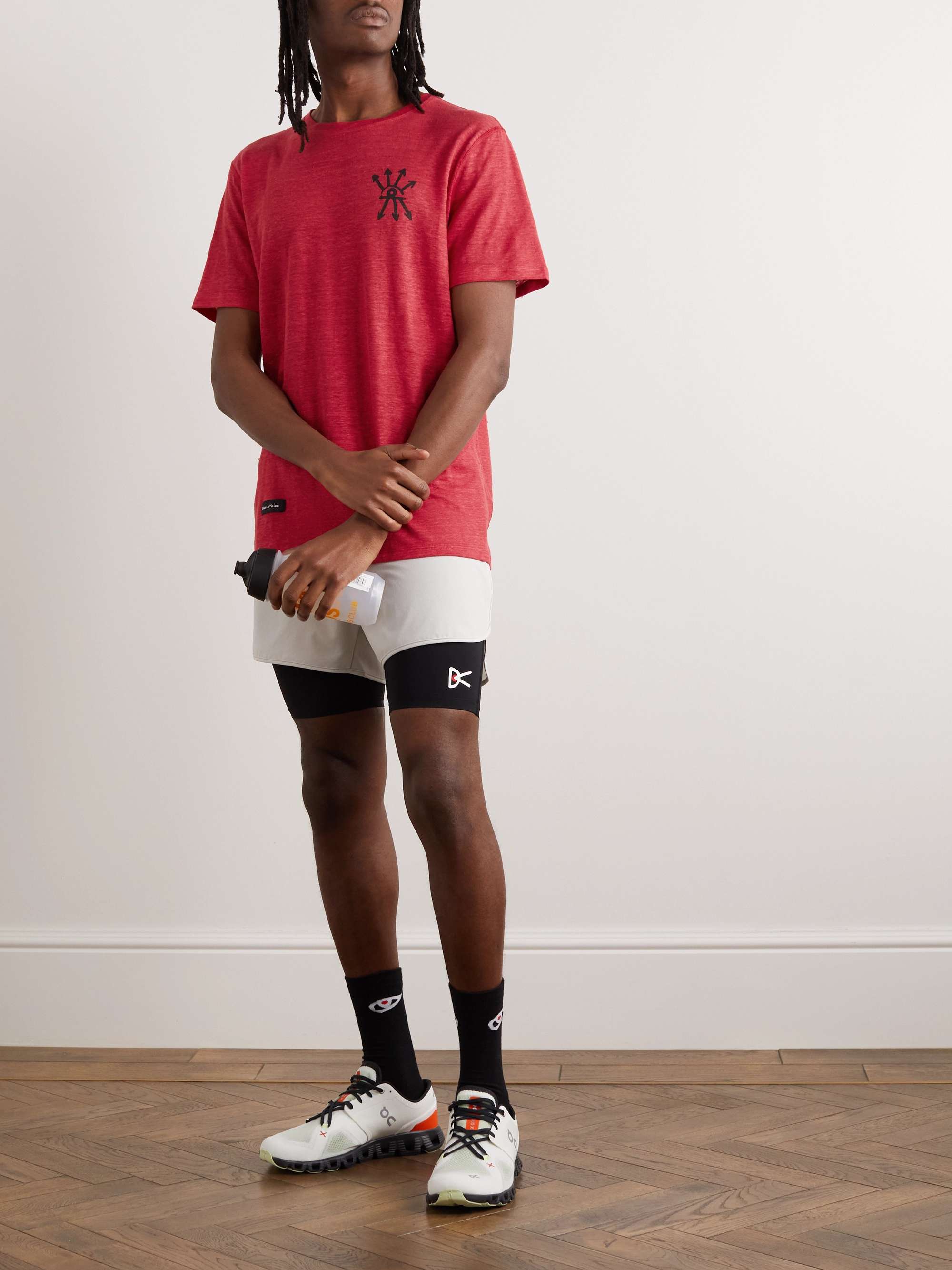 DISTRICT VISION Logo-Print Hemp Running T-Shirt