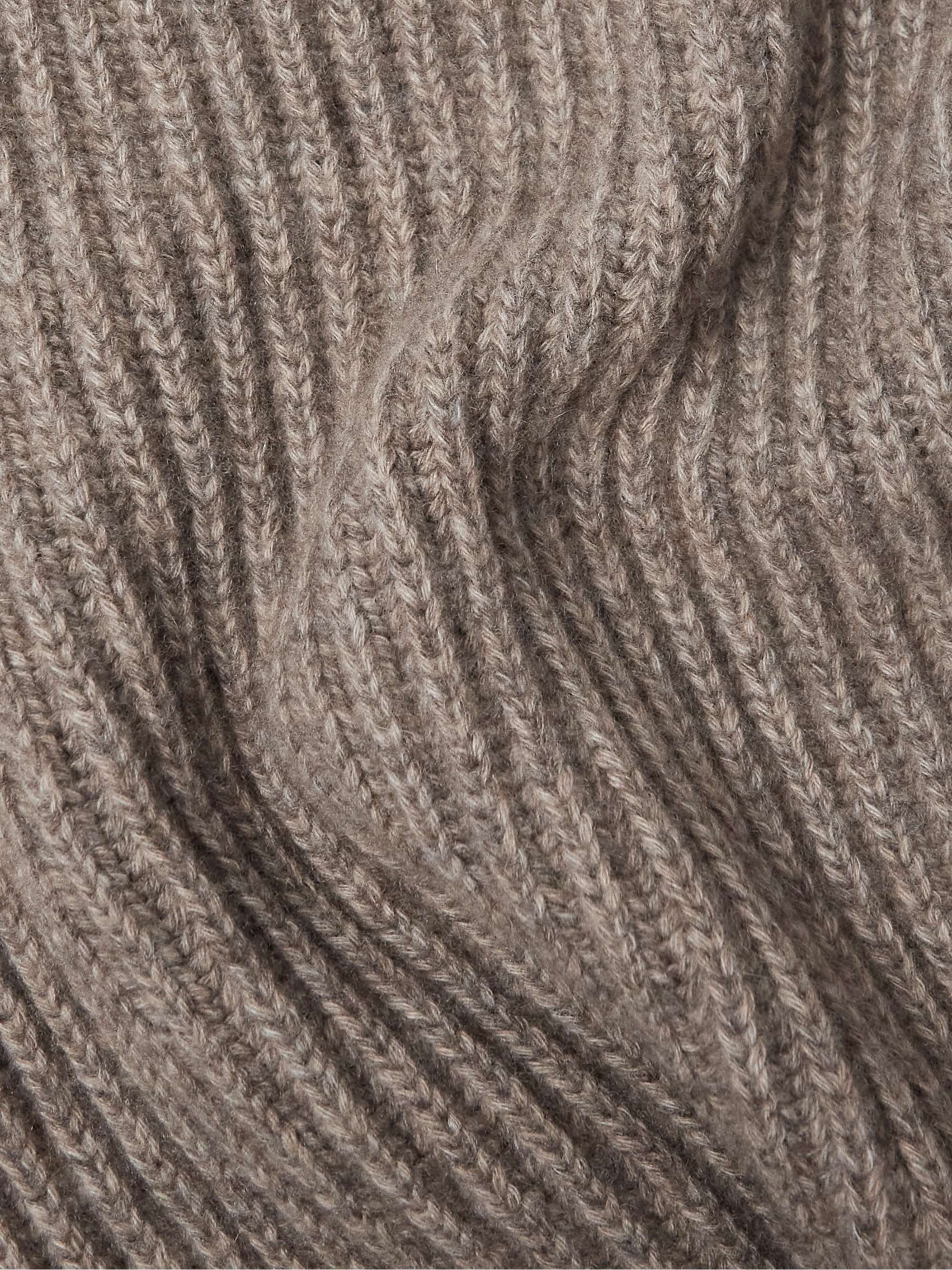 PURDEY Ribbed Cashmere Half-Zip Sweater