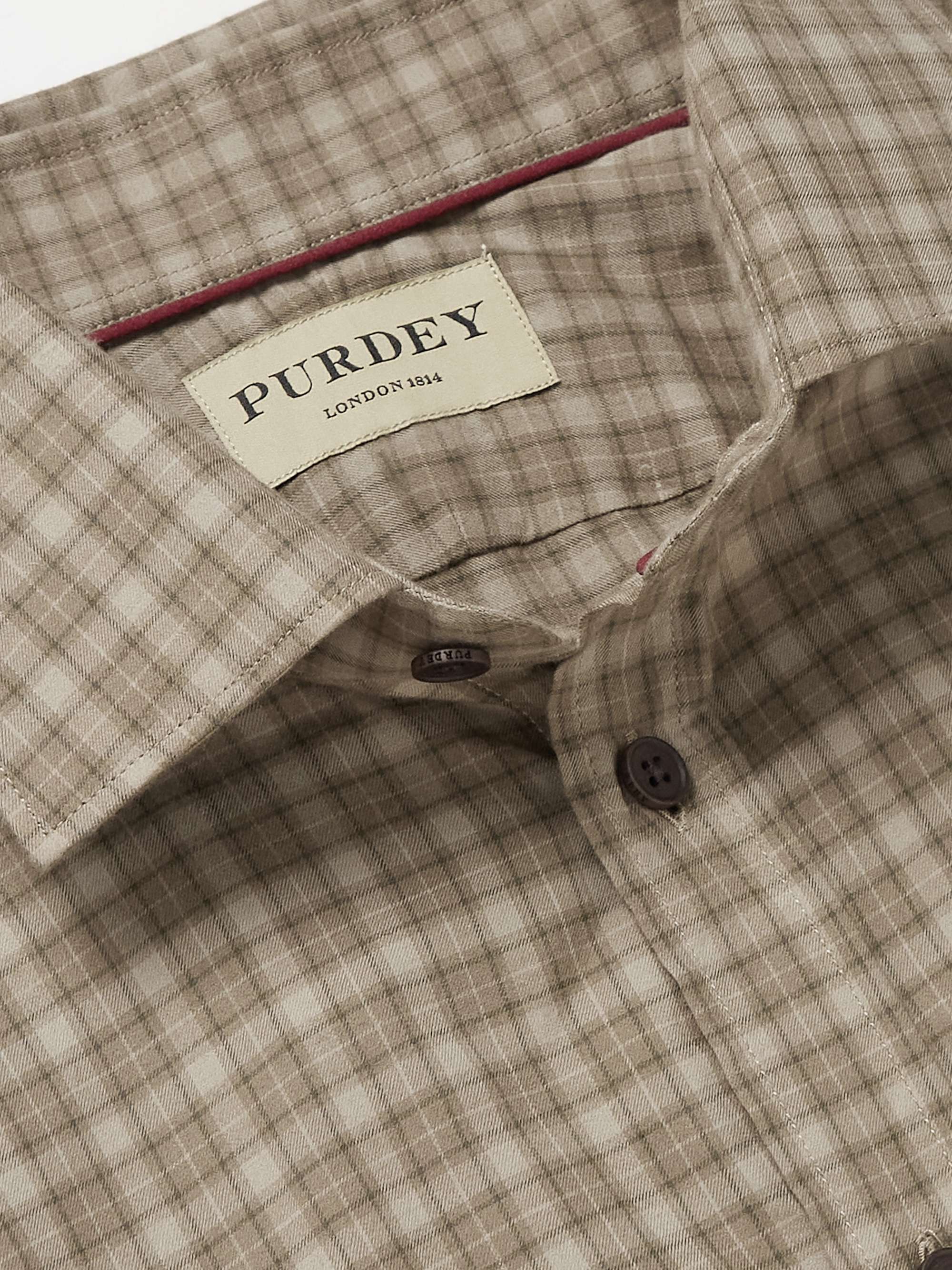 PURDEY Grouse Checked Cotton-Voile Shirt