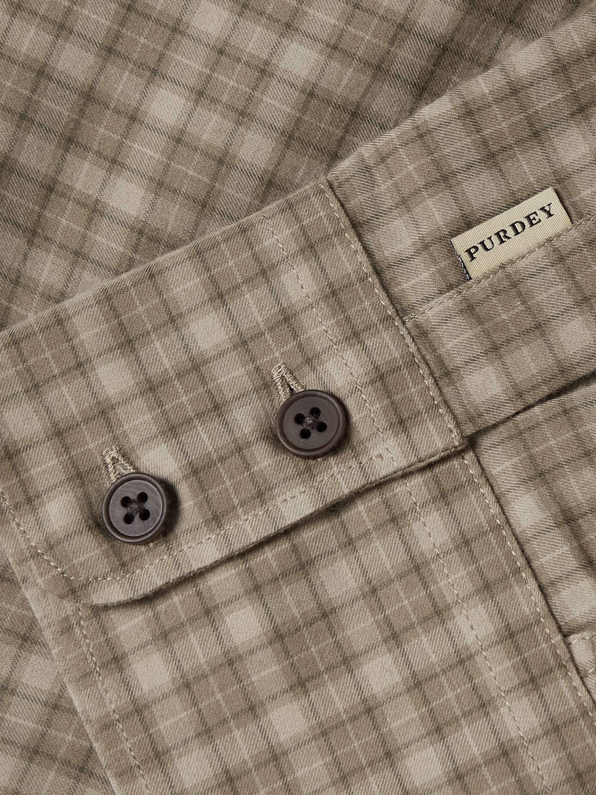PURDEY Grouse Checked Cotton-Voile Shirt