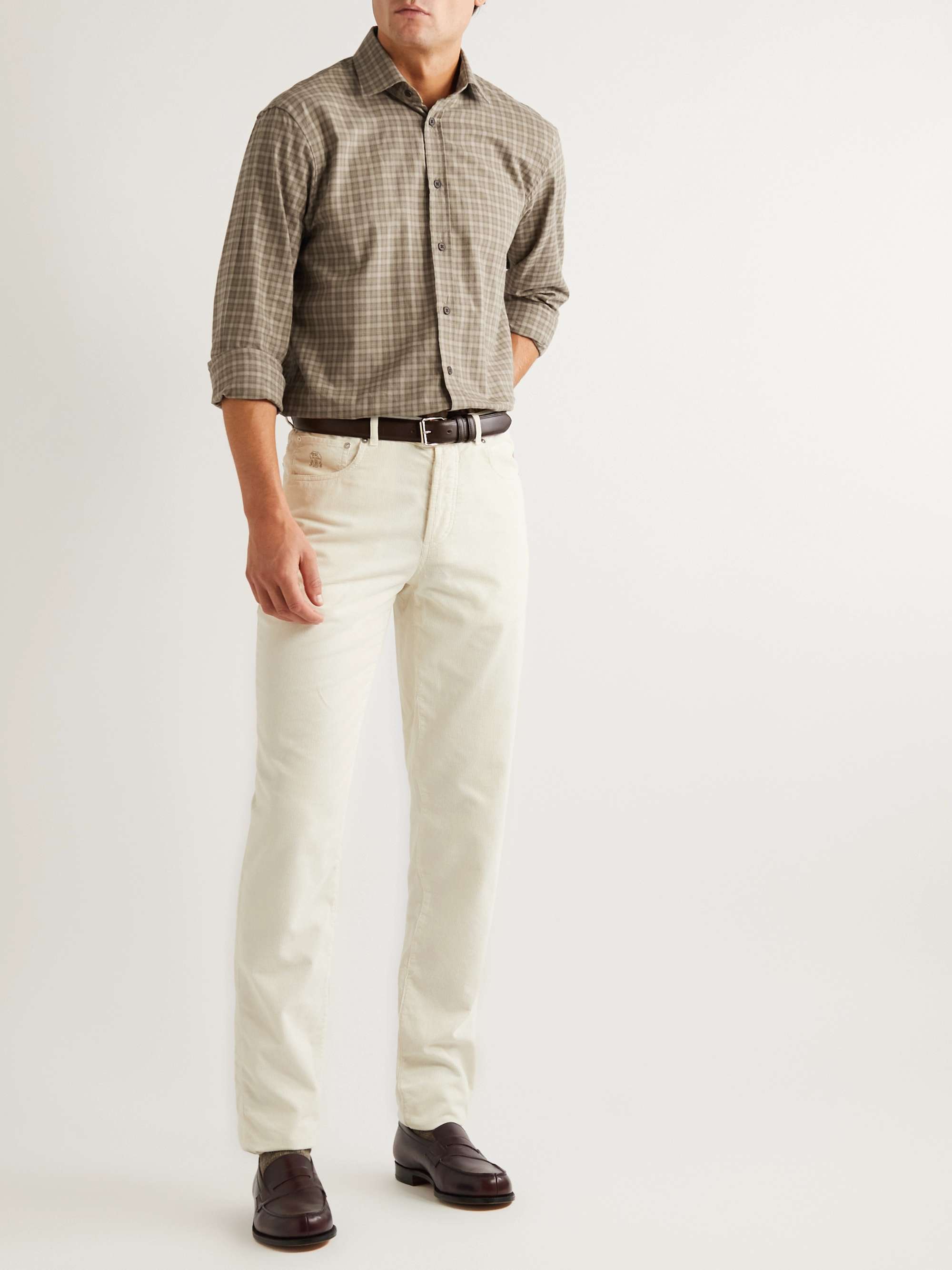 PURDEY Grouse Checked Cotton-Voile Shirt