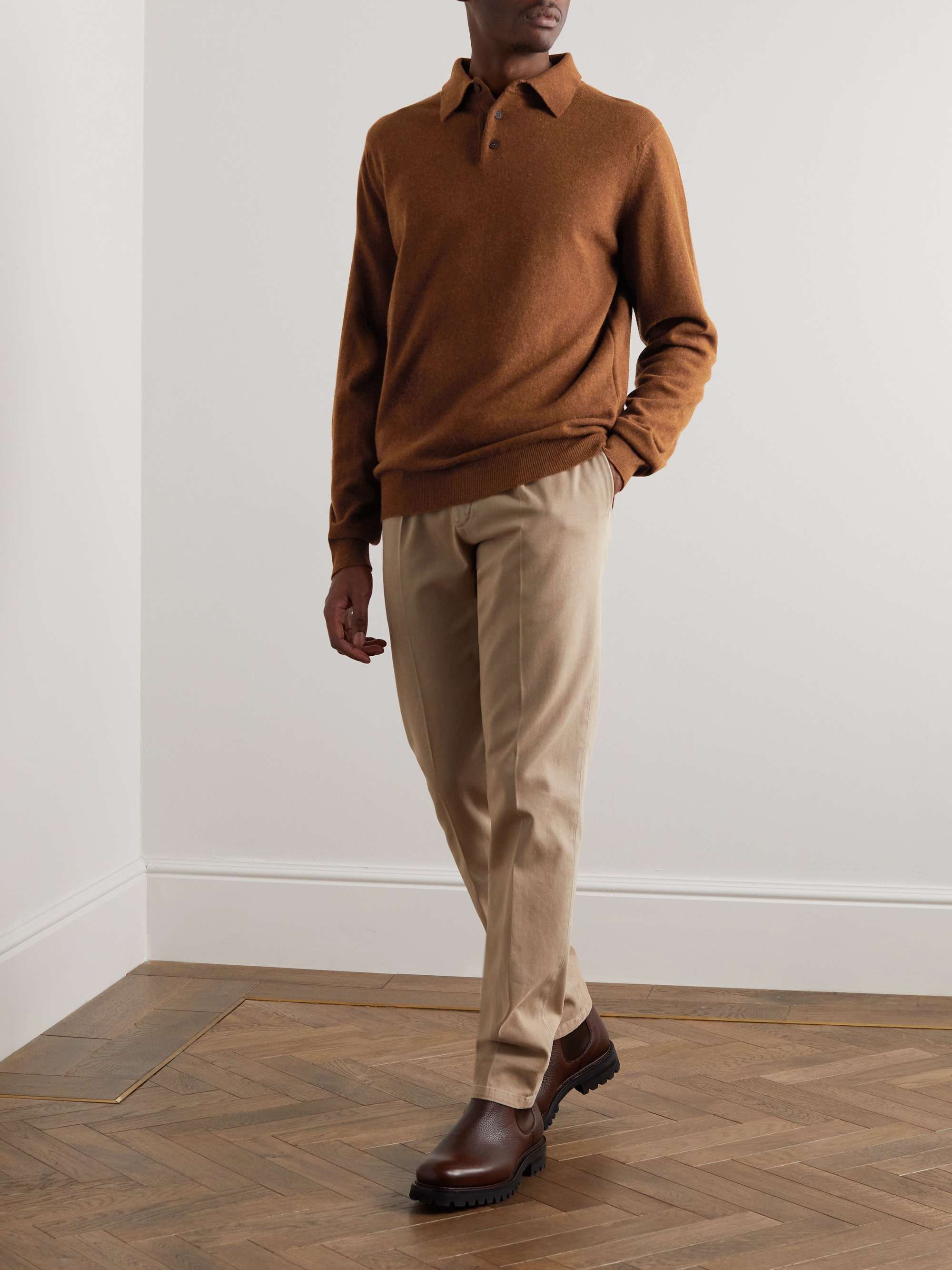 PURDEY Wool and Cashmere-Blend Polo Shirt