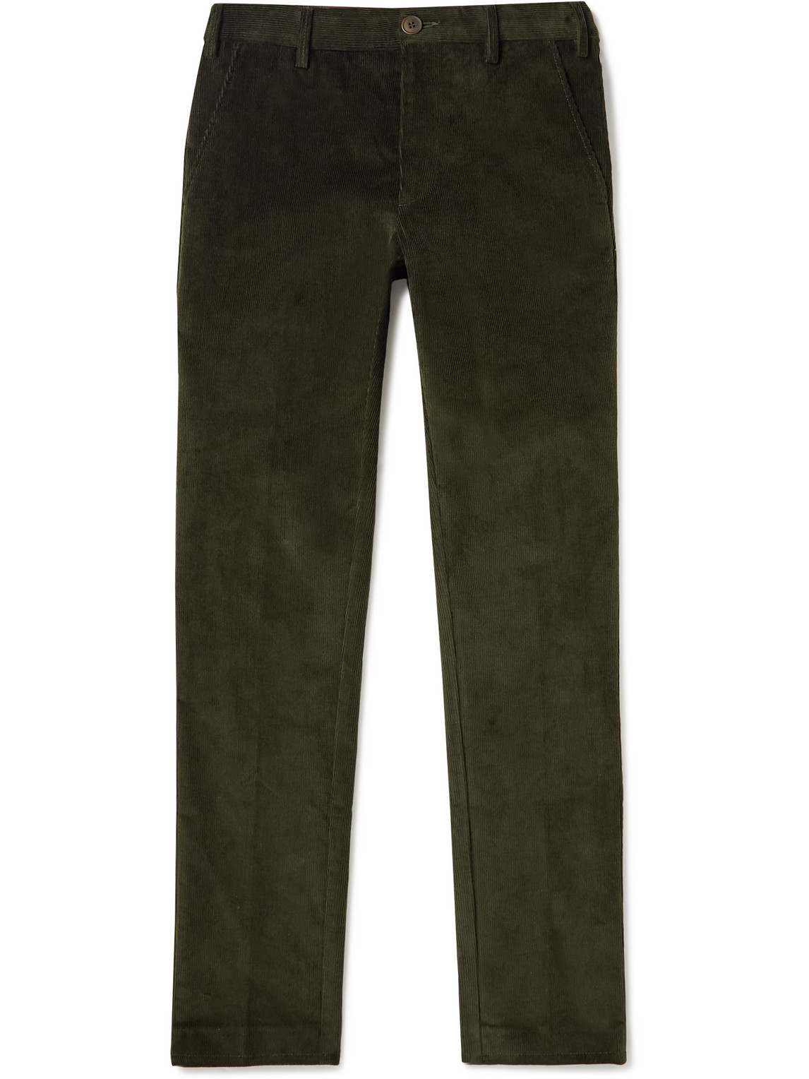 Purdey Straight-leg Stretch-cotton Corduroy Trousers In Green