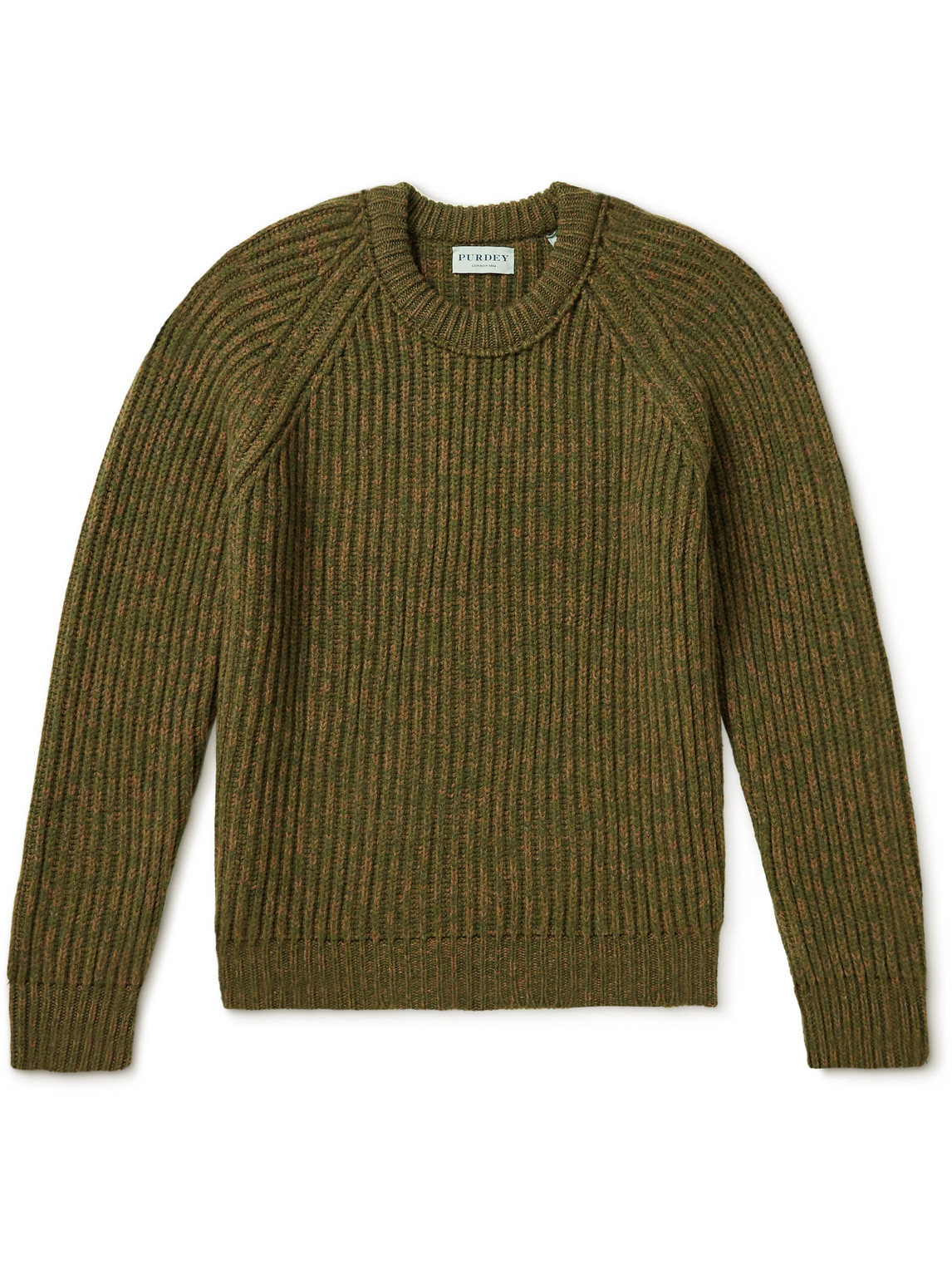 Purdey Comfort Ribbed Wool Sweater In Green