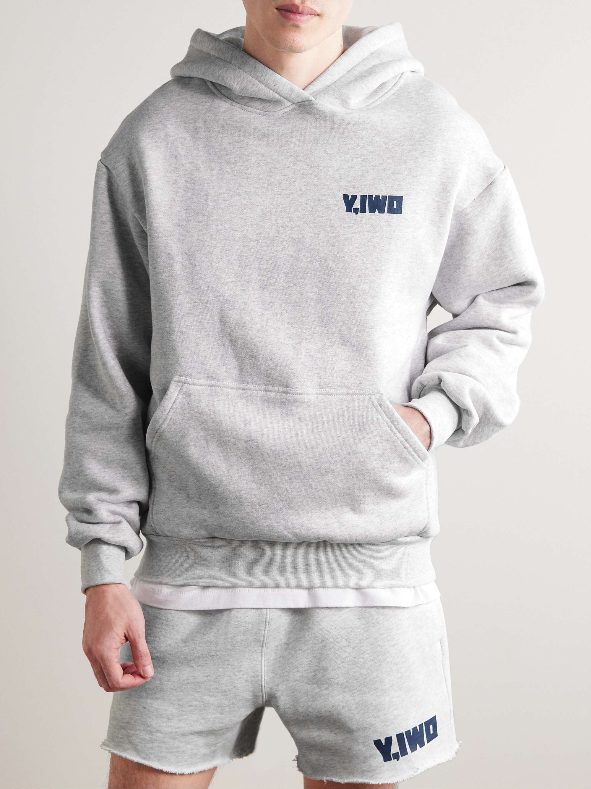Y,IWO Logo-Print Cotton-Jersey Hoodie