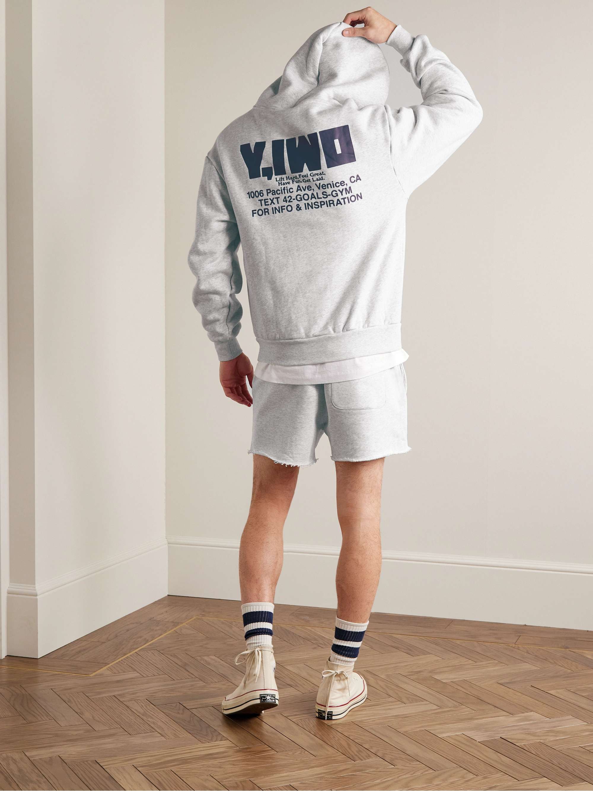 Y,IWO Logo-Print Cotton-Jersey Hoodie