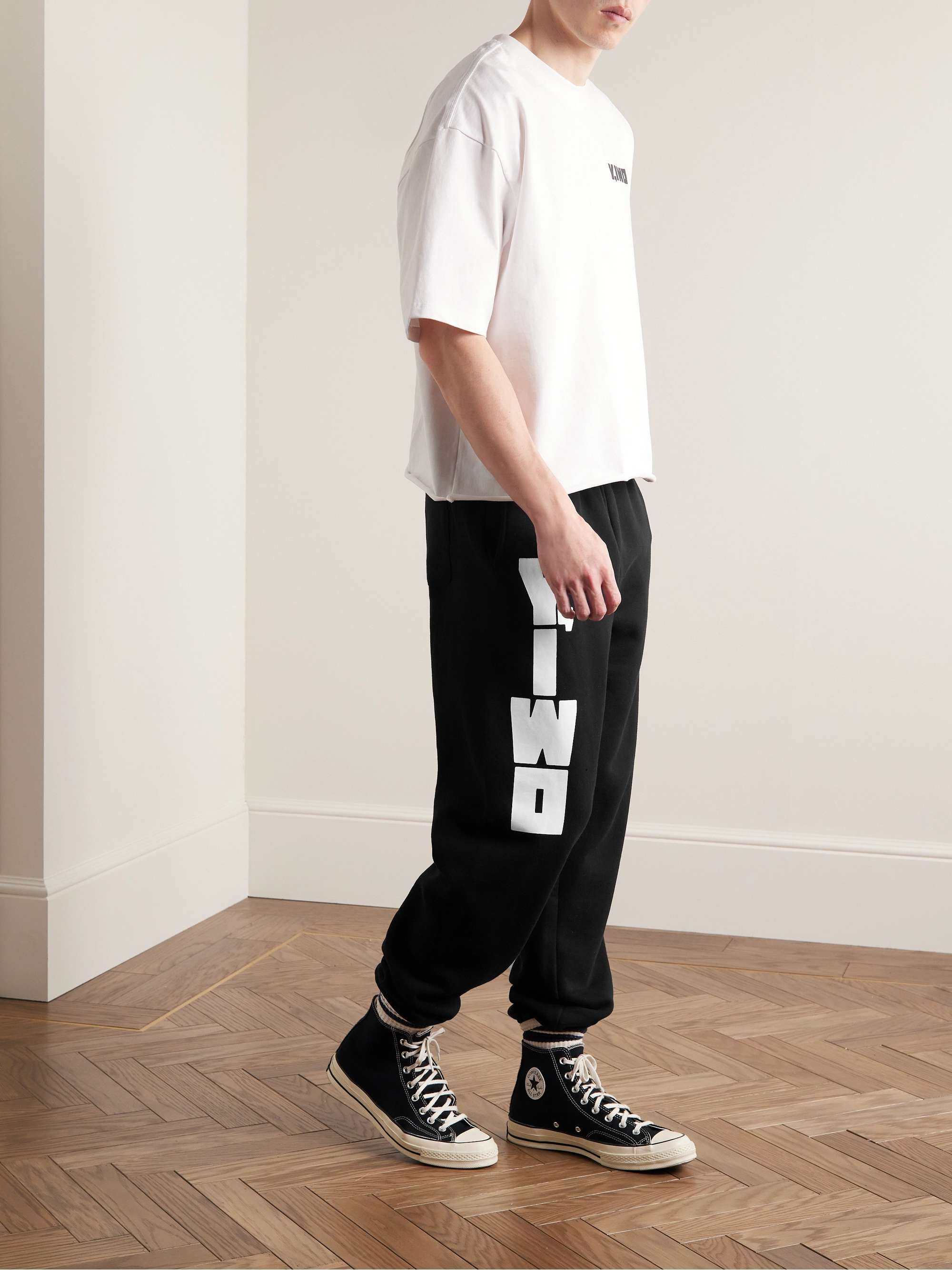 Y,IWO Tapered Logo-Print Cotton-Jersey Sweatpants