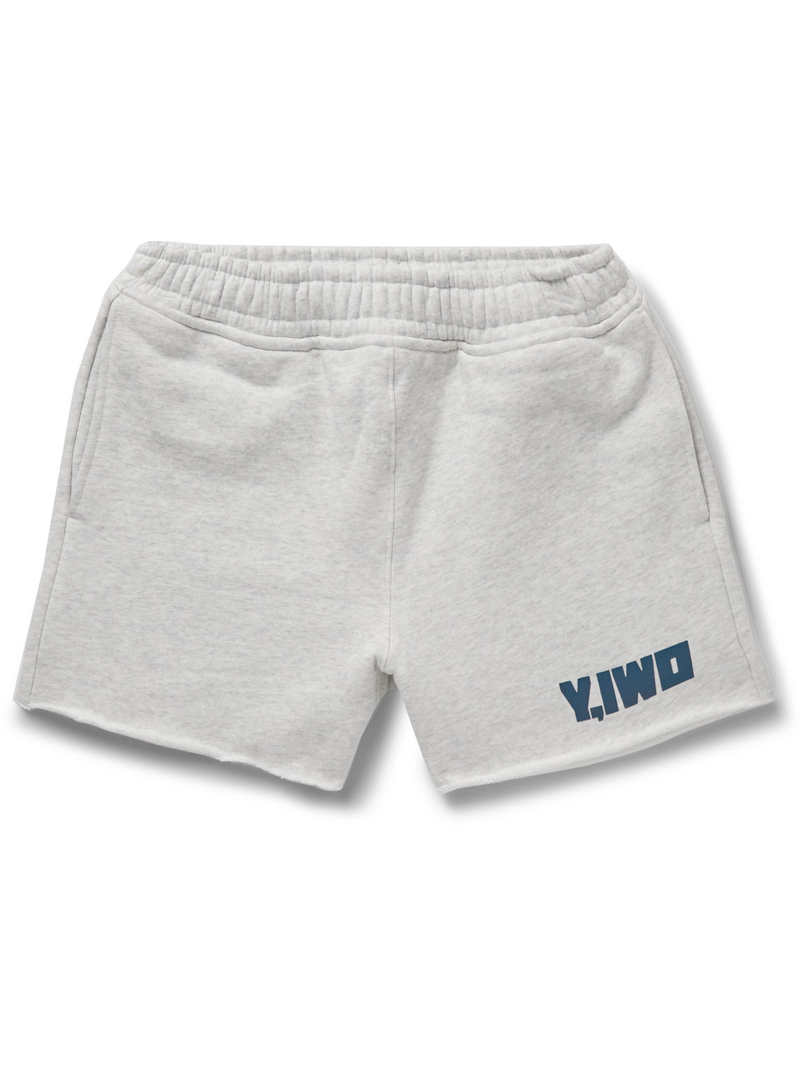 Y,iwo Straight-leg Logo-print Cotton-jersey Shorts In Gray
