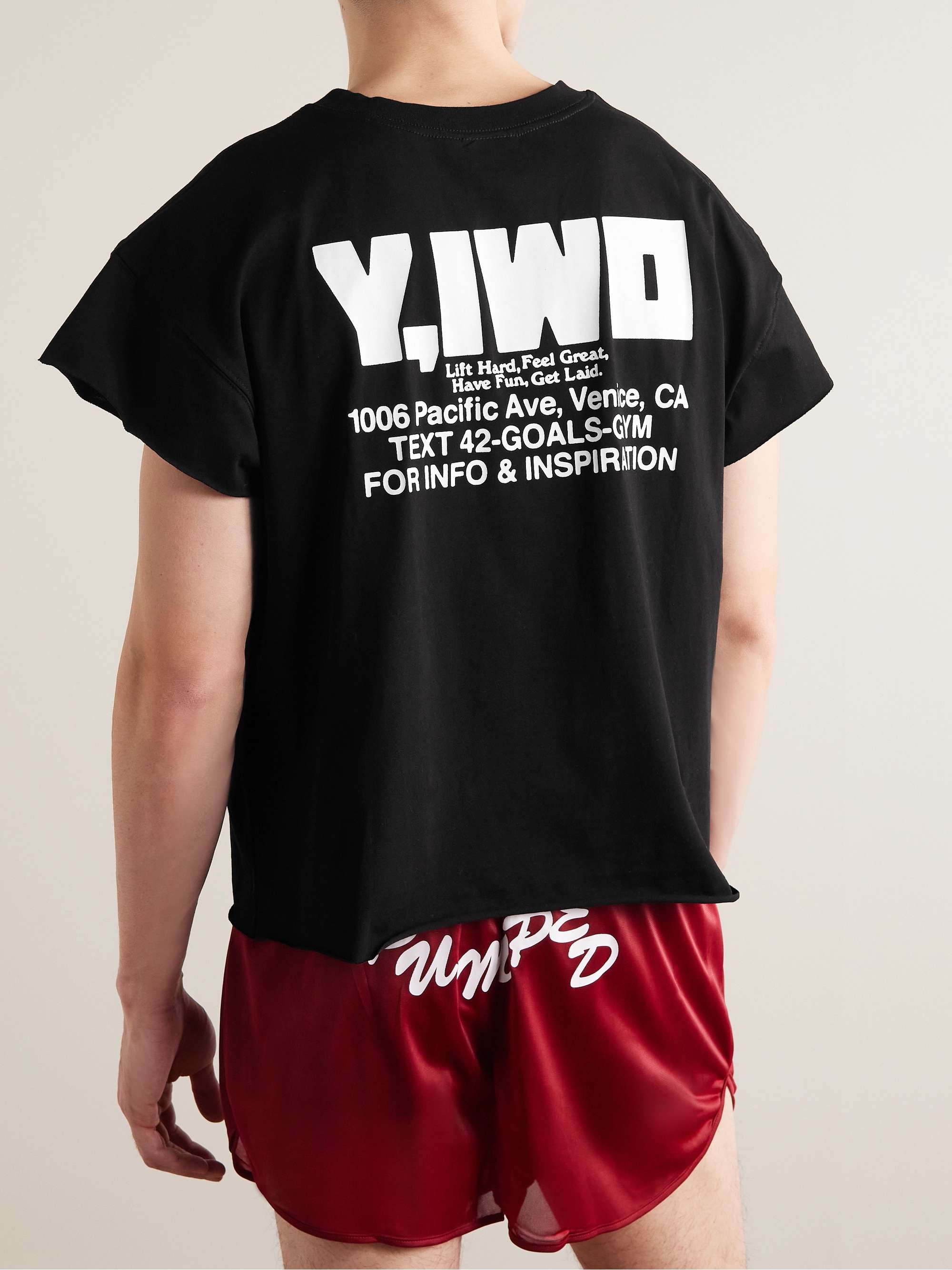 Y,IWO Cropped Logo-Print Cotton-Jersey T-Shirt