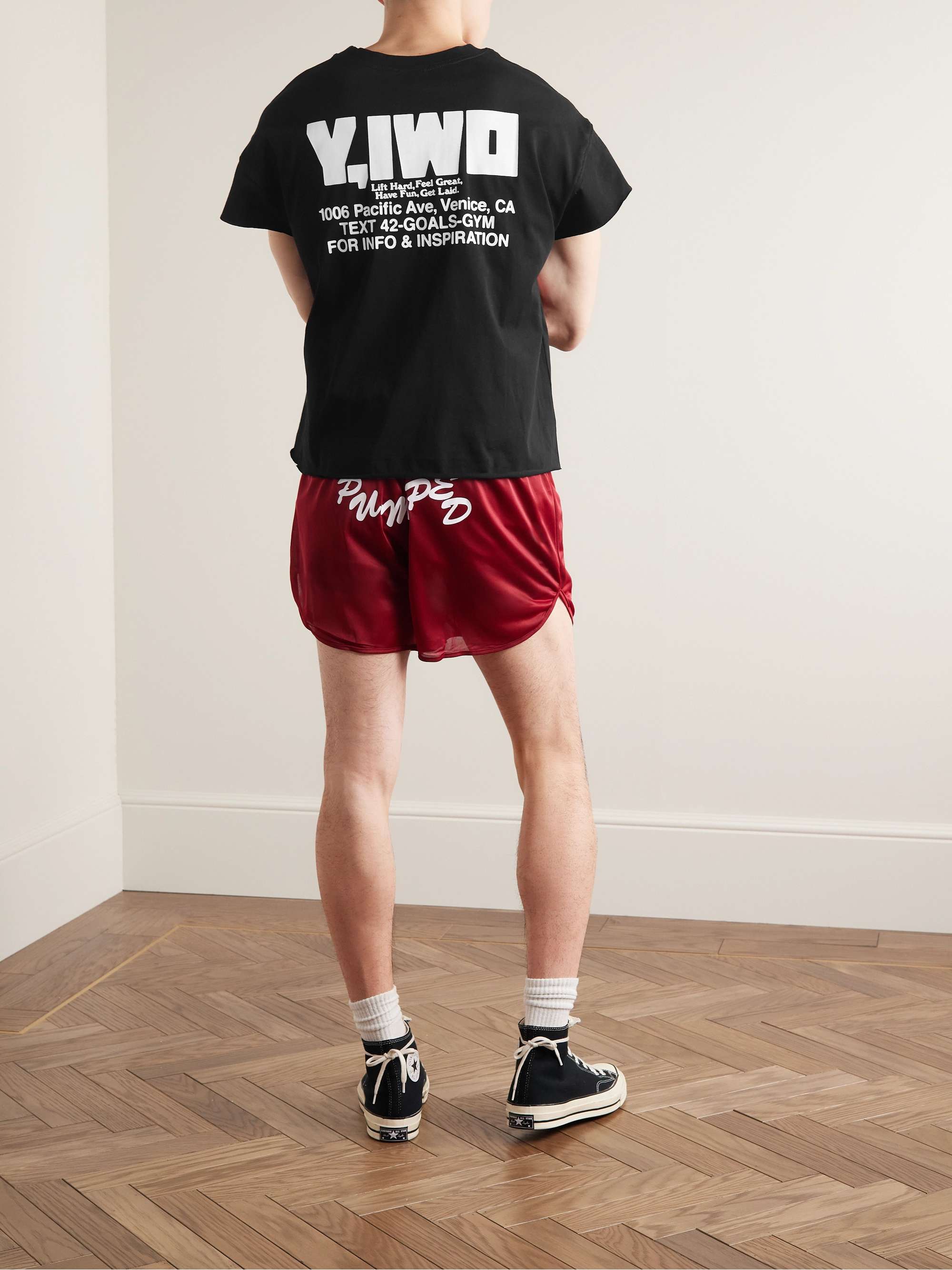 Y,IWO Cropped Logo-Print Cotton-Jersey T-Shirt