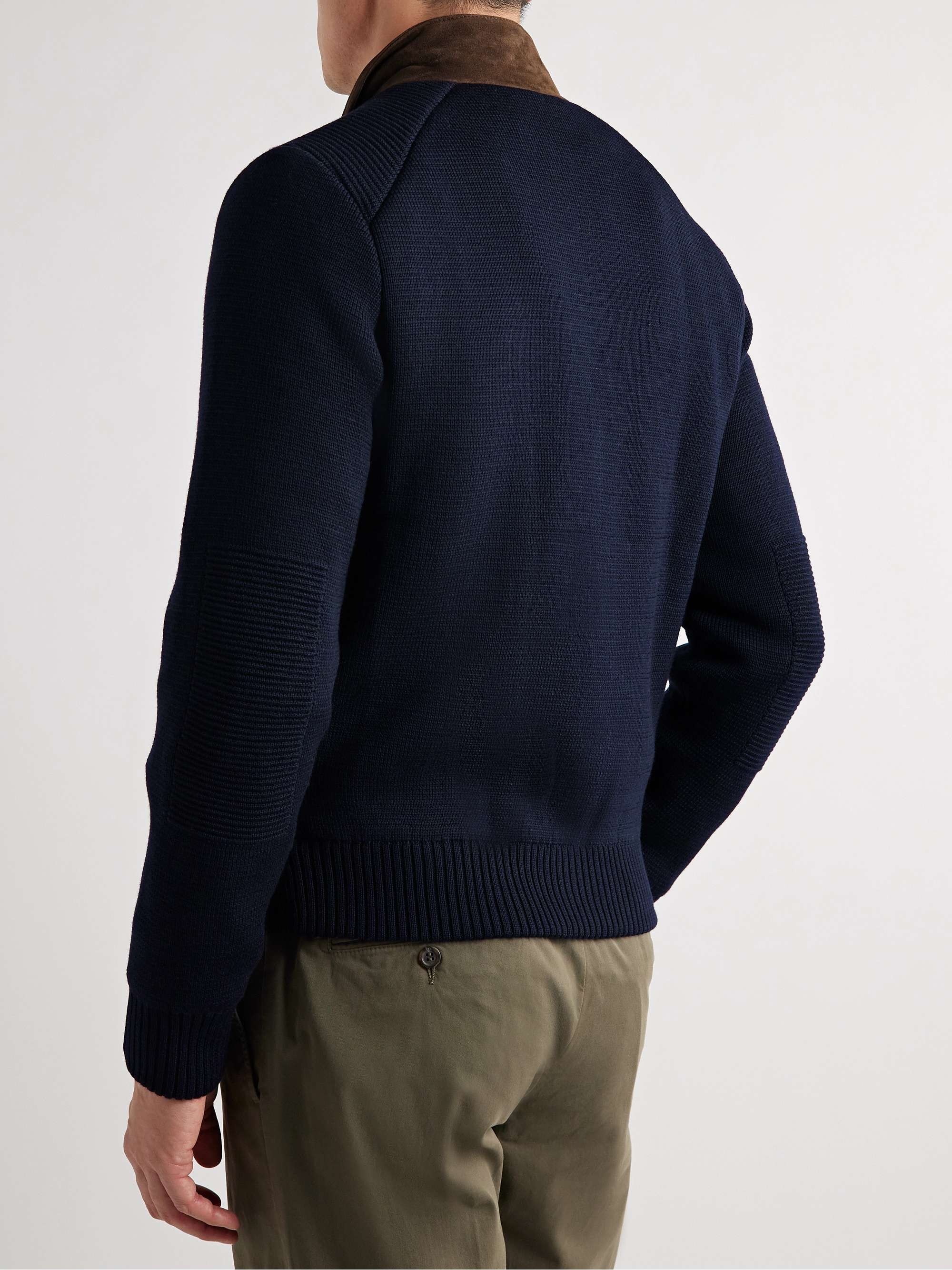 PURDEY Grosvenor Suede and Wool Zip-Up Jacket