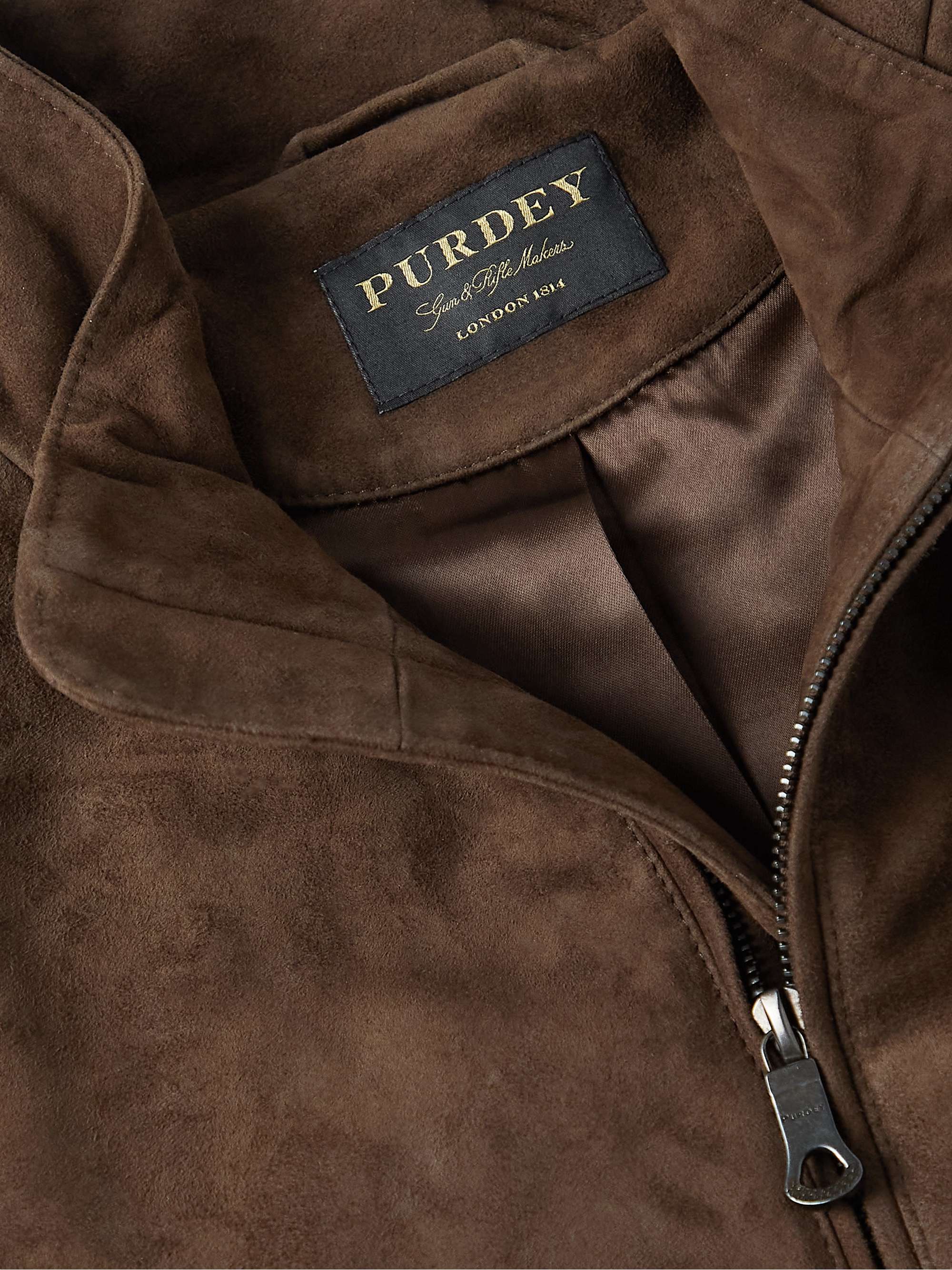 PURDEY Grosvenor Suede and Wool Zip-Up Jacket