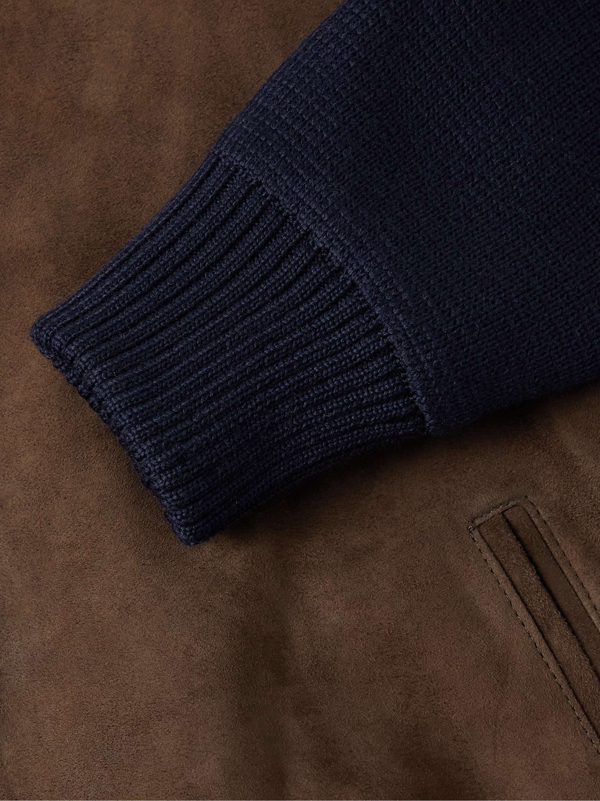 PURDEY Grosvenor Suede and Wool Zip-Up Jacket