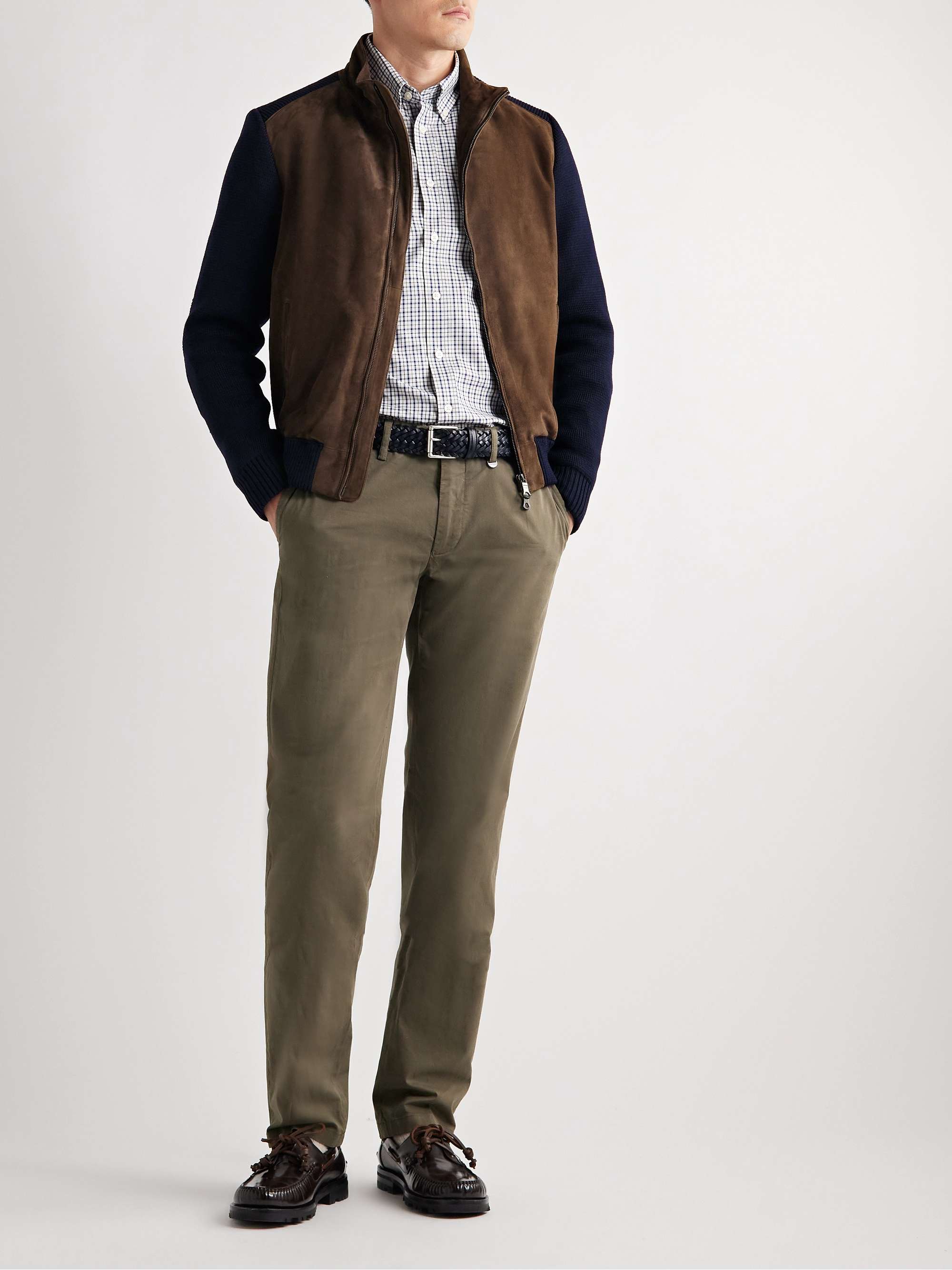 PURDEY Grosvenor Suede and Wool Zip-Up Jacket