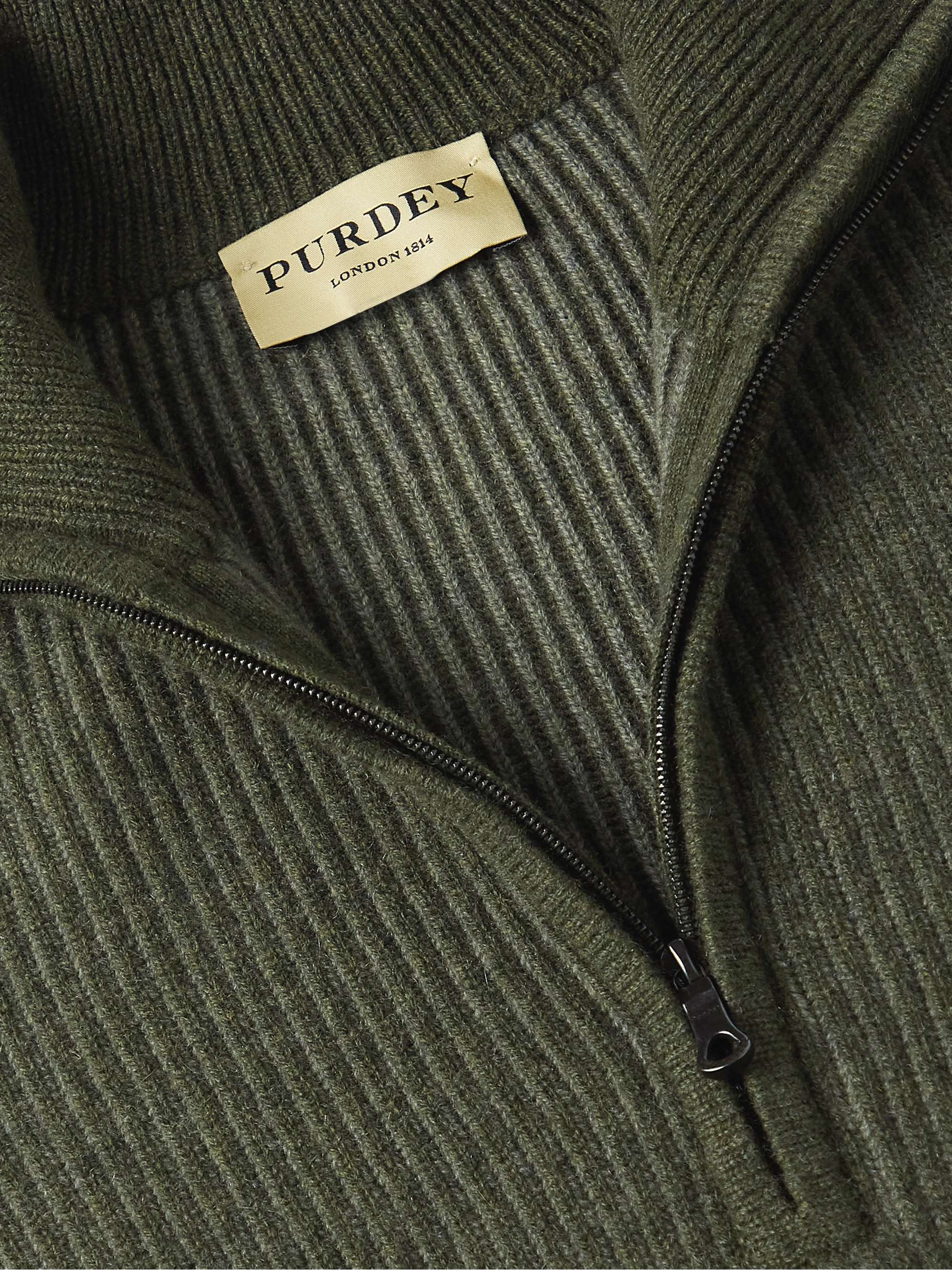 PURDEY Ribbed Cashmere Half-Zip Sweater