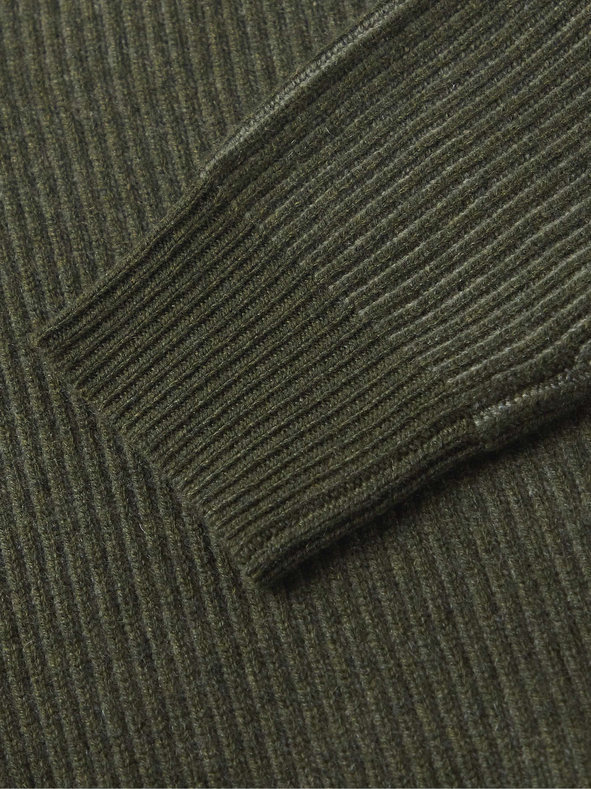 PURDEY Ribbed Cashmere Half-Zip Sweater