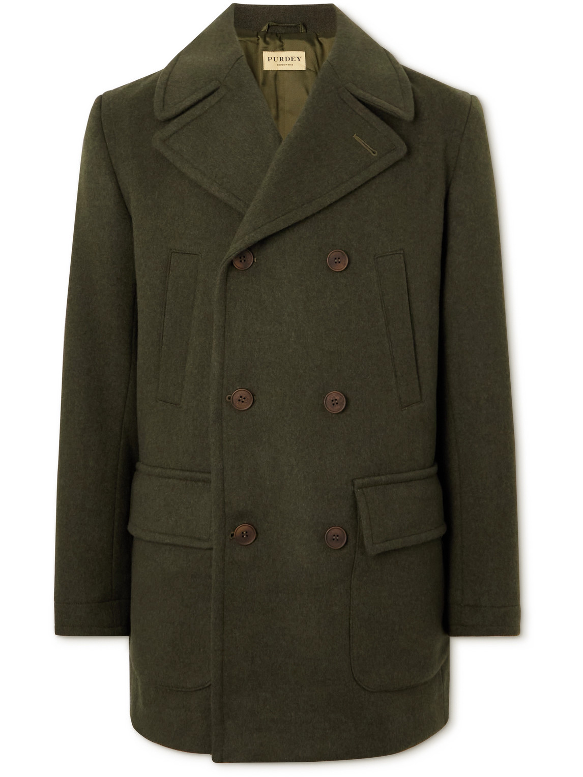 Purdey Loden Wool Coat In Green