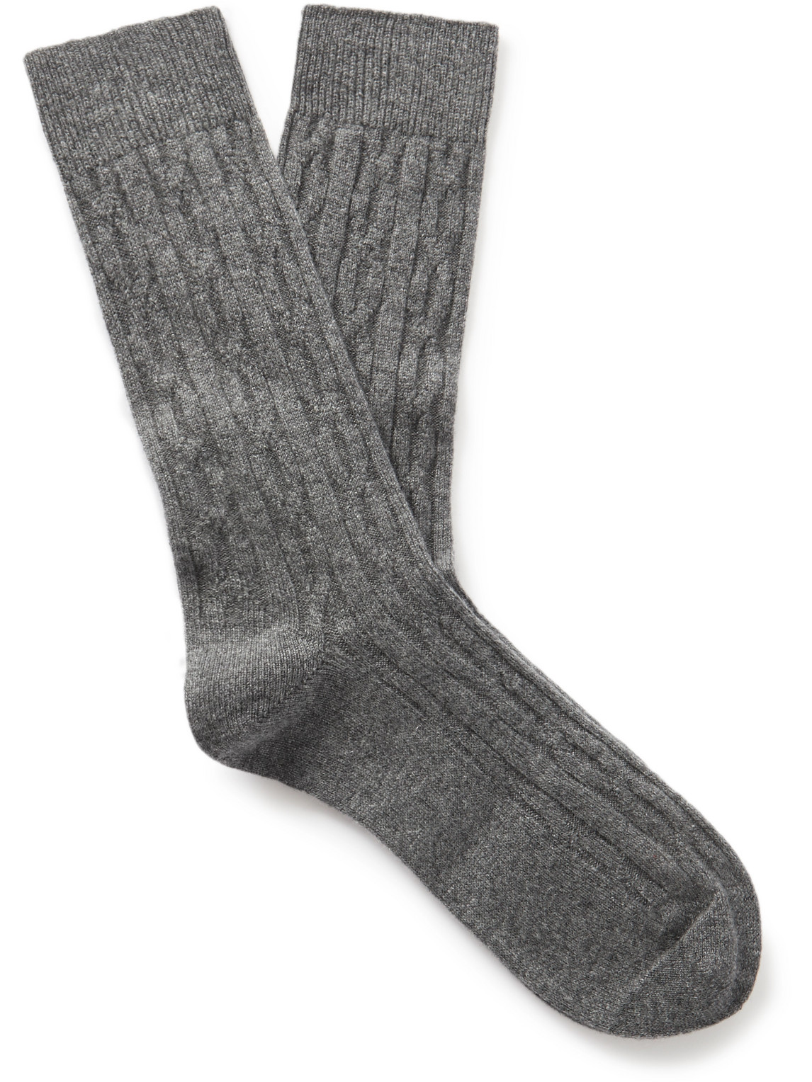 ANDERSON & SHEPPARD CABLE-KNIT CASHMERE SOCKS
