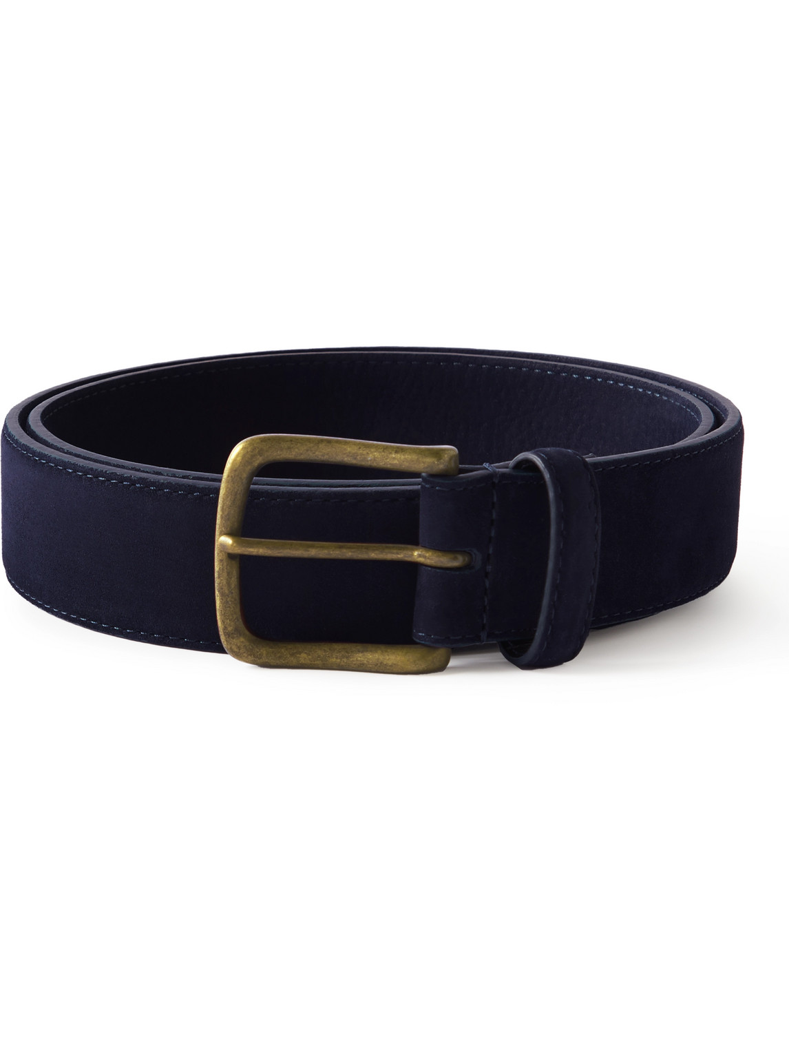 Anderson & Sheppard 3.5cm Suede Belt In Blue