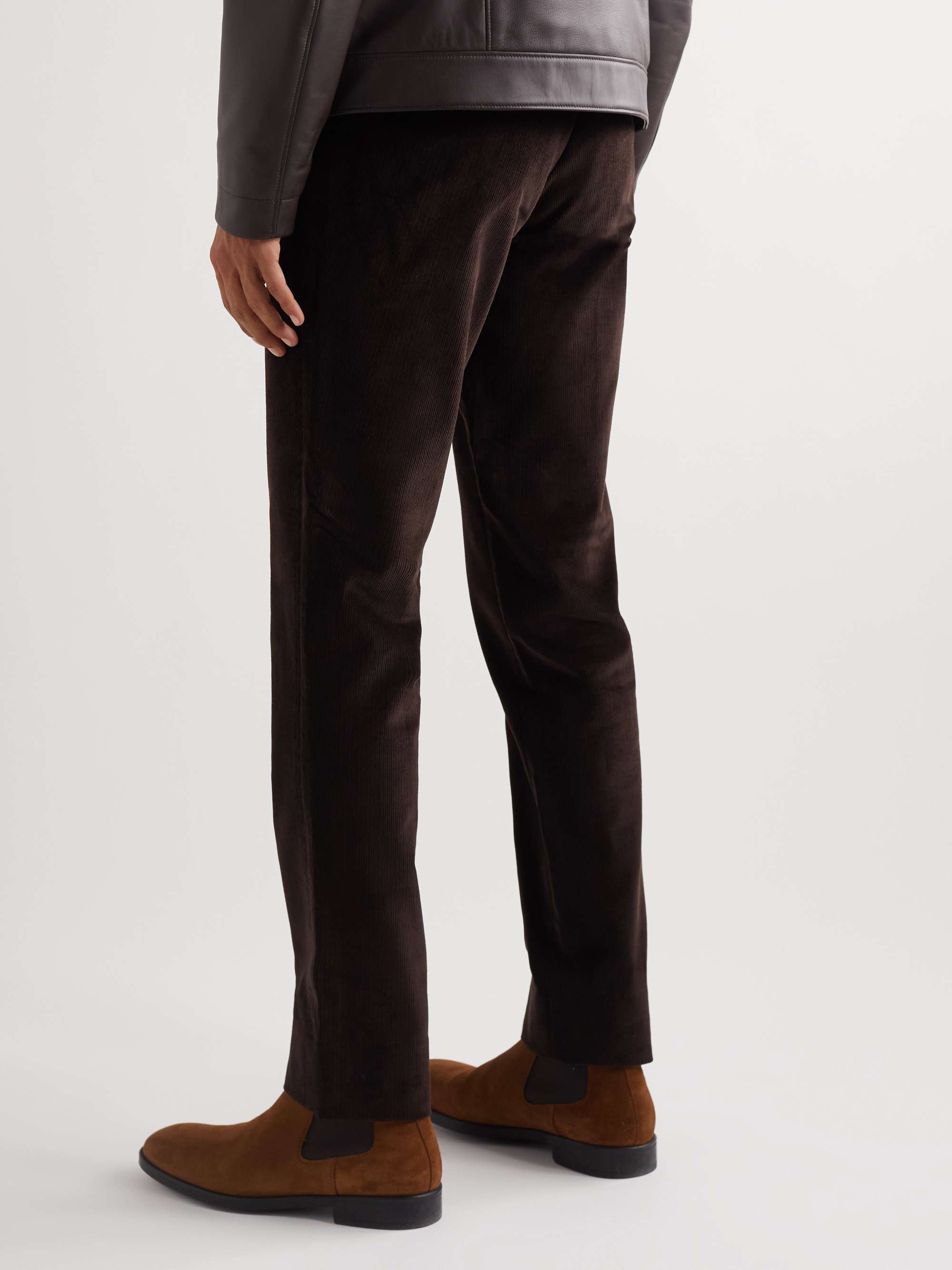 ANDERSON & SHEPPARD Slim-Fit Cotton-Corduroy Trousers