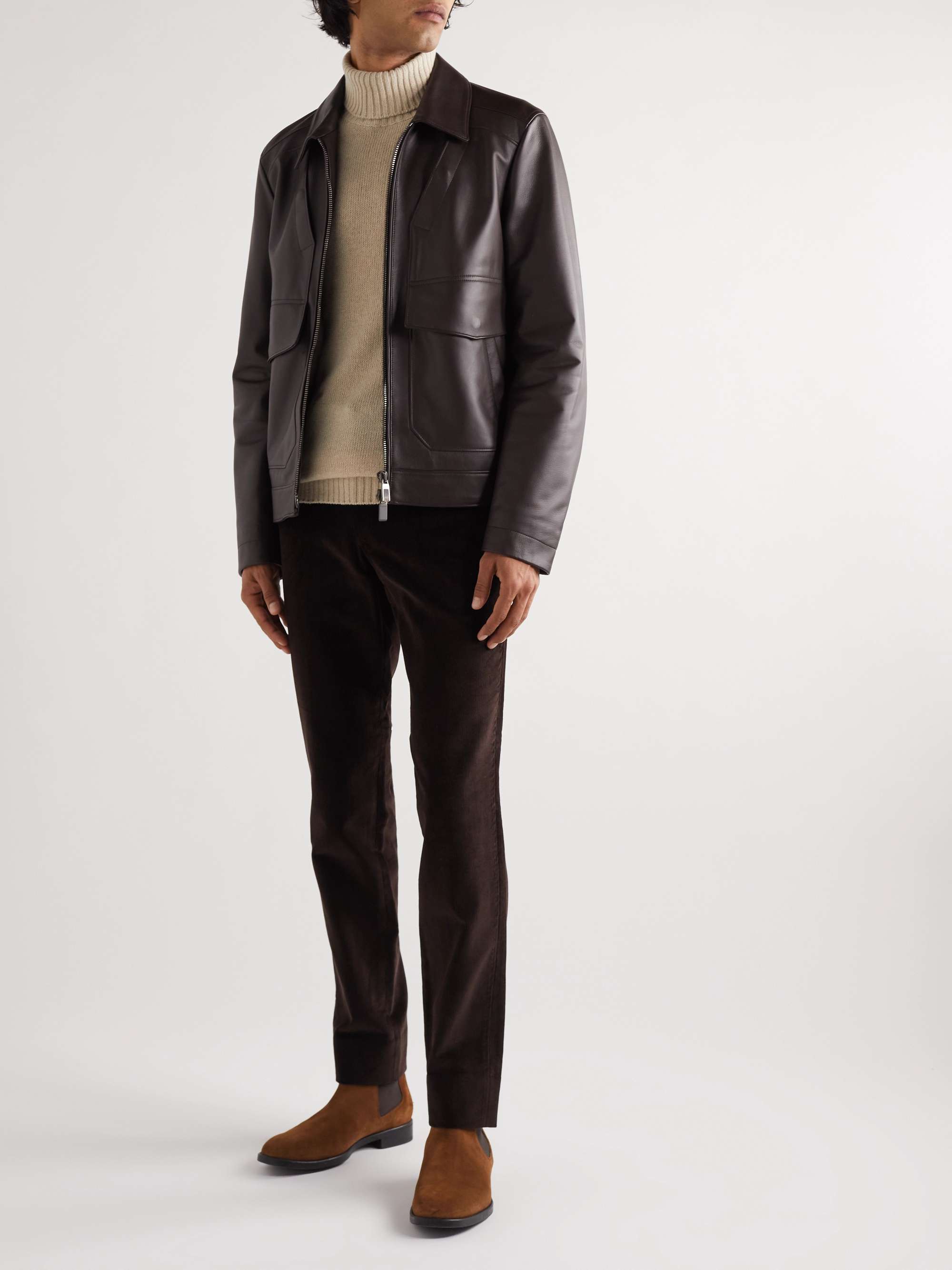ANDERSON & SHEPPARD Slim-Fit Cotton-Corduroy Trousers