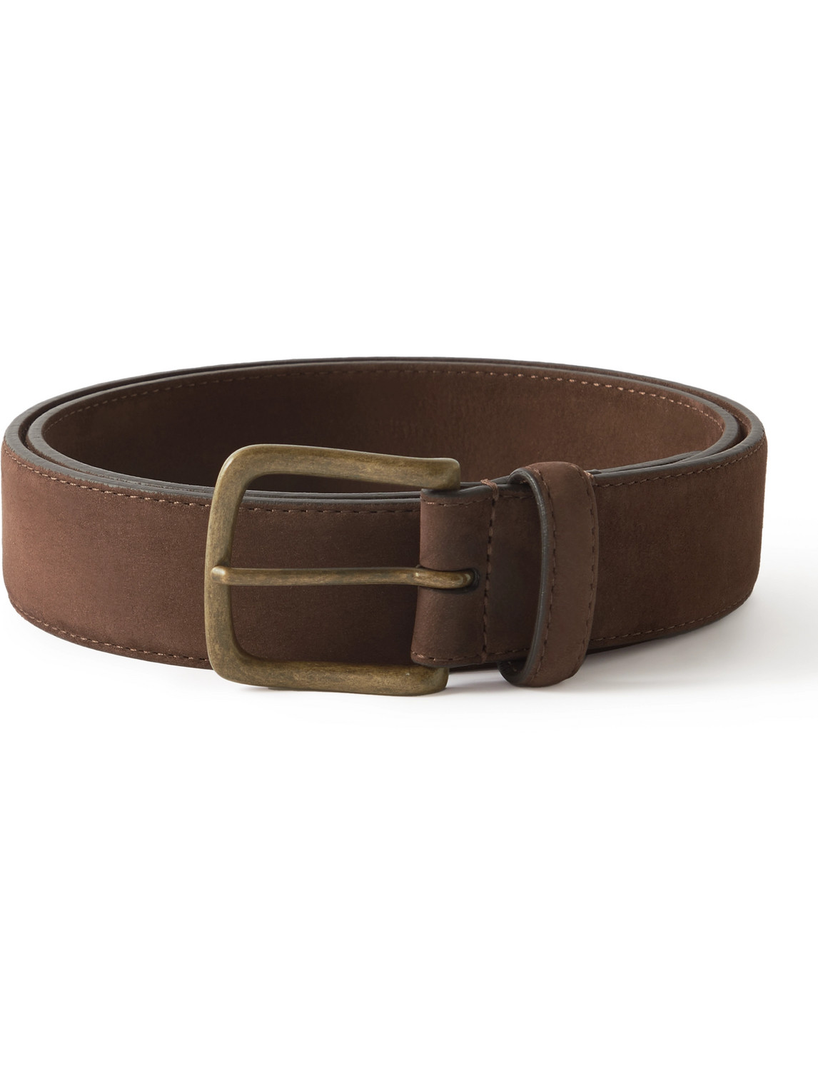 Anderson & Sheppard 3.5cm Suede Belt In Brown