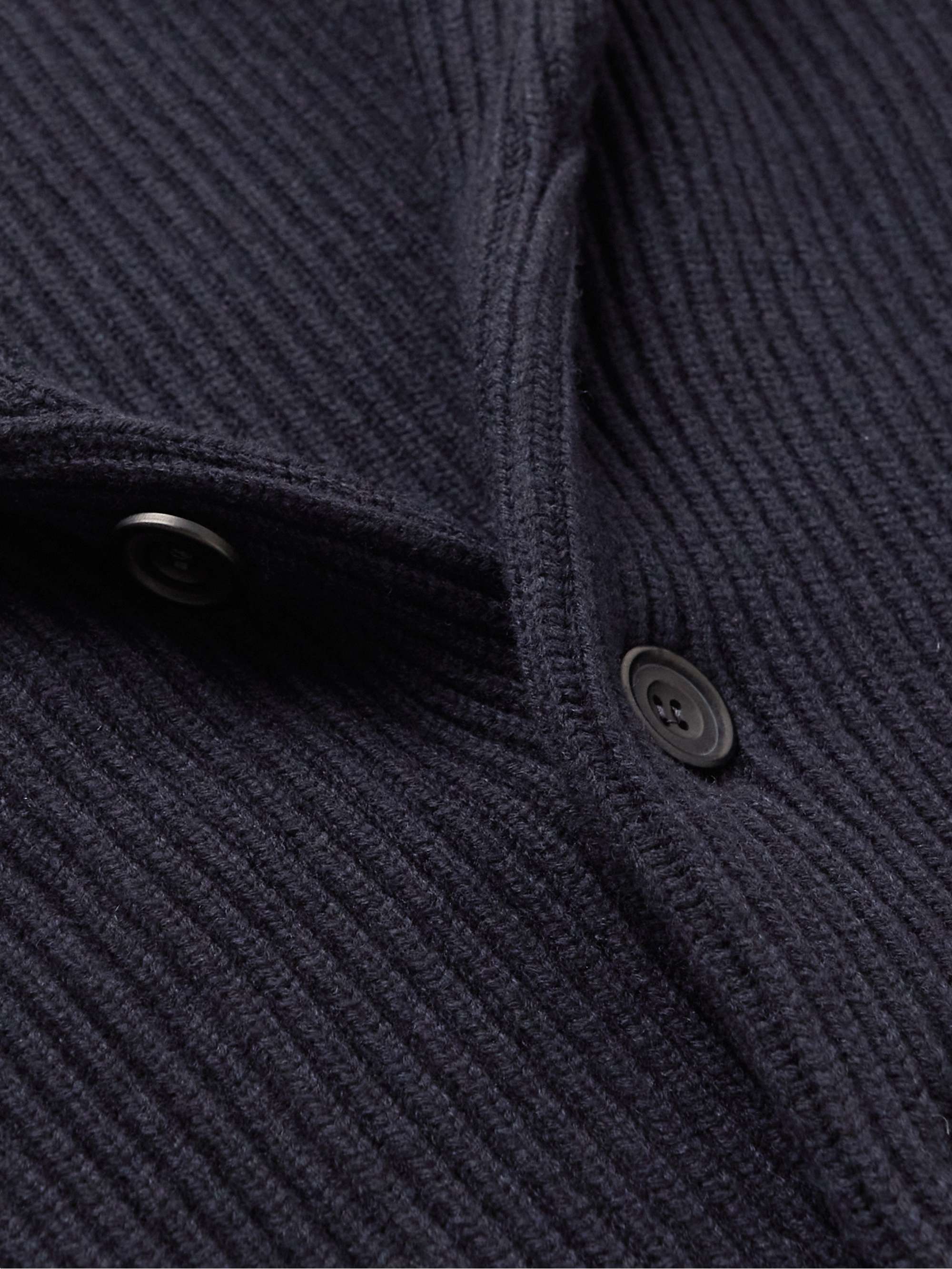 ANDERSON u0026 SHEPPARD Shawl-Collar Ribbed Merino Wool-Blend Cardigan for Men  | MR PORTER